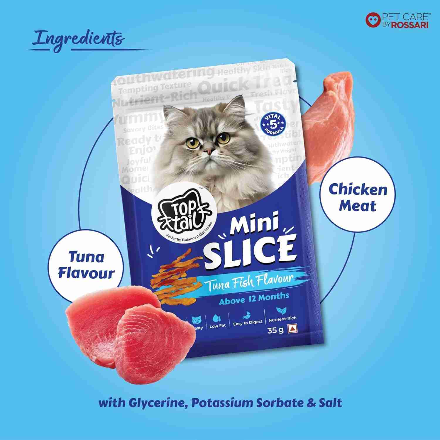 Top tail Mini Slice Tuna Treats for Cats 35 g