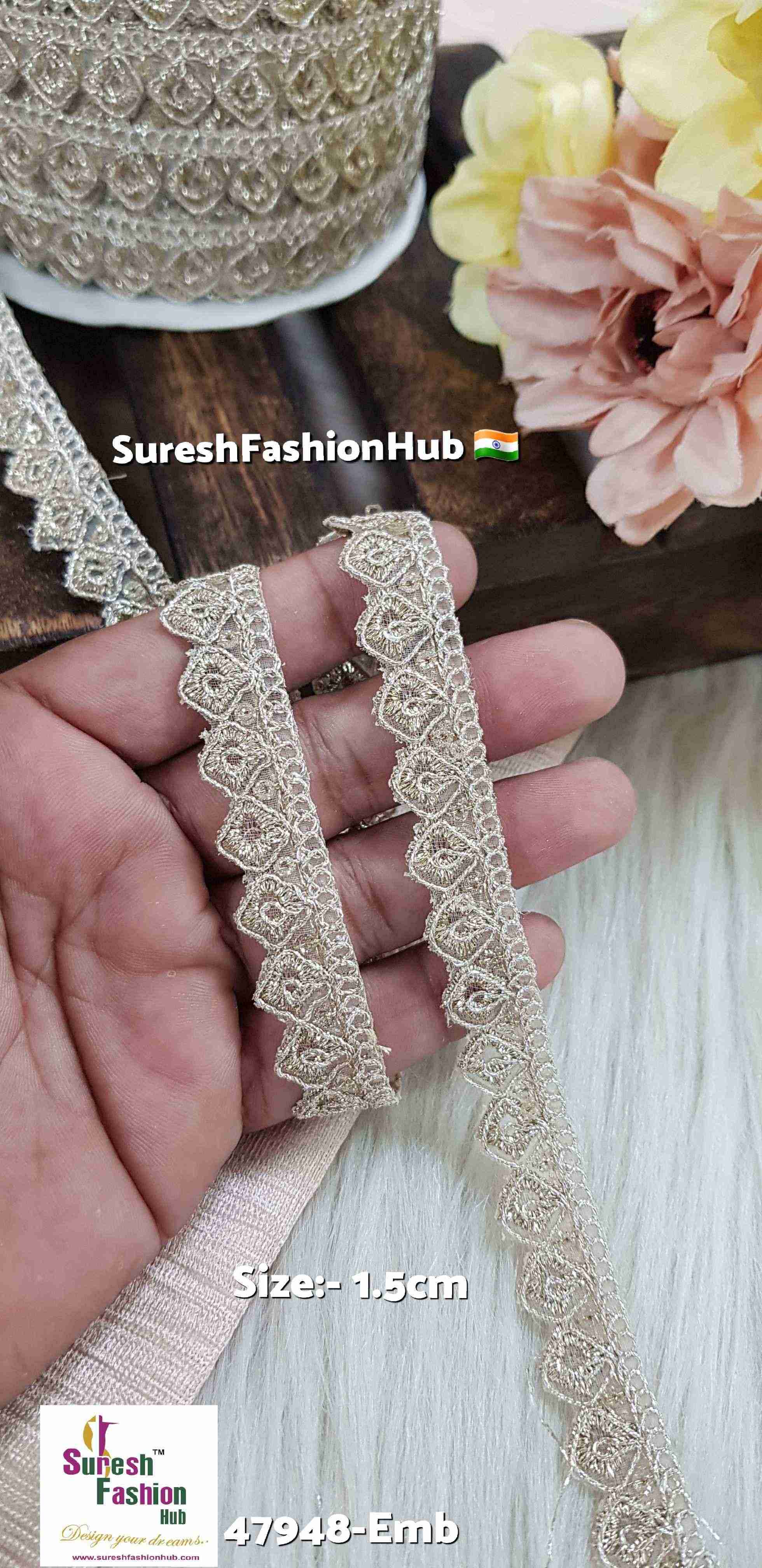  Pearl Cutwork Zari Lace