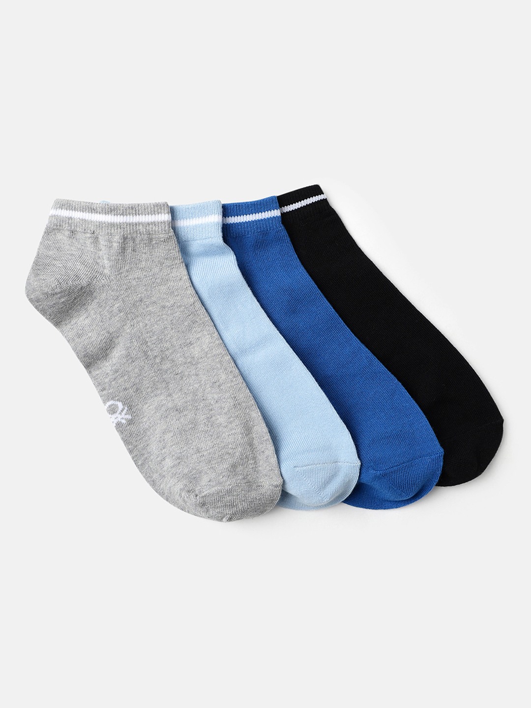 United Colors of Benetton Solid Pack of 4 Unisex Ankle Length Socks
