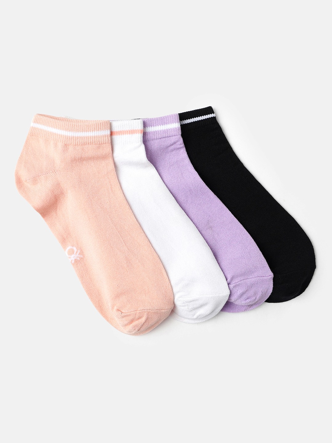 United Colors of Benetton Solid Pack of 4 Unisex Ankle Length Socks