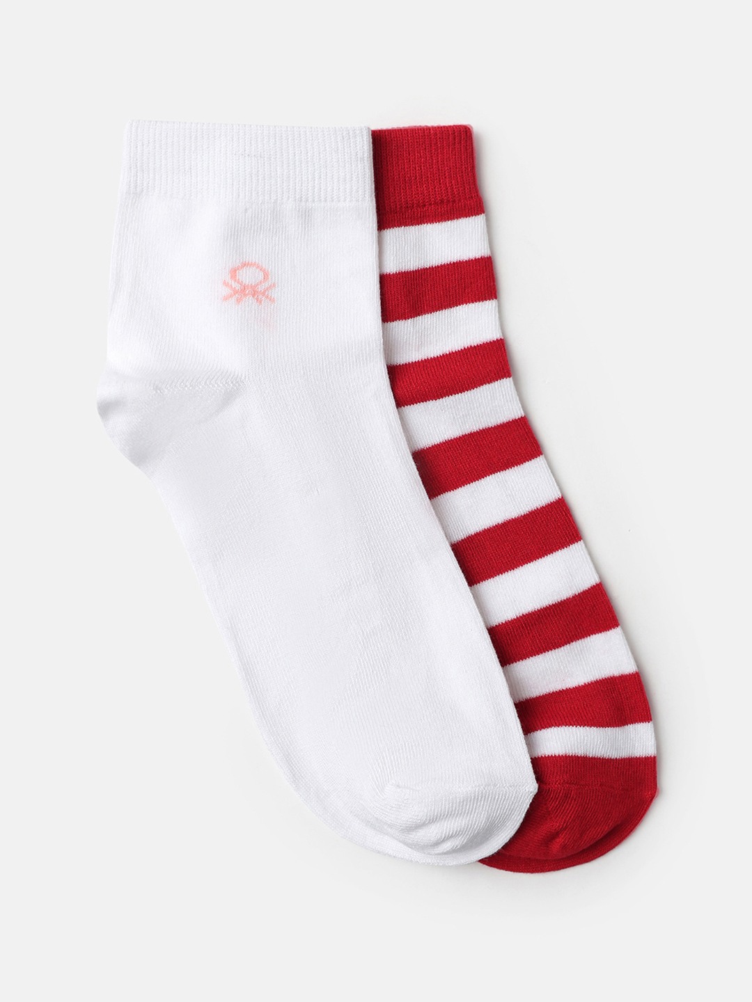 United Colors of Benetton Solid And Stripes Pack of 2 Socks