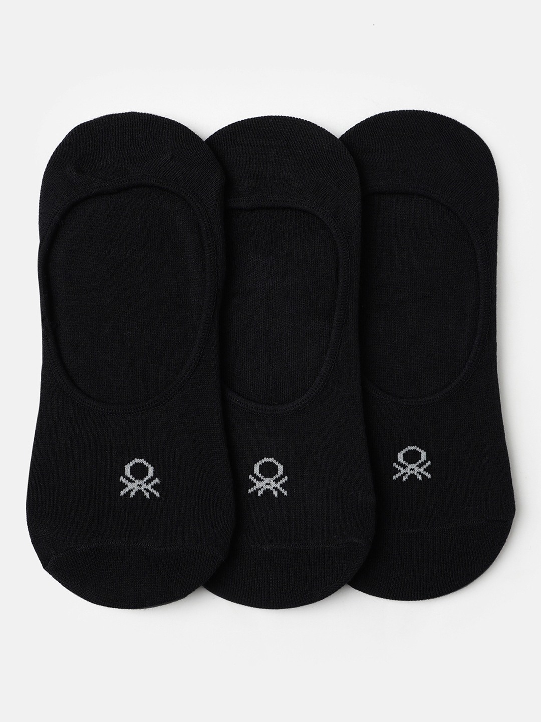 United Colors of Benetton Solid Pack of 3 Invisible Liner Socks