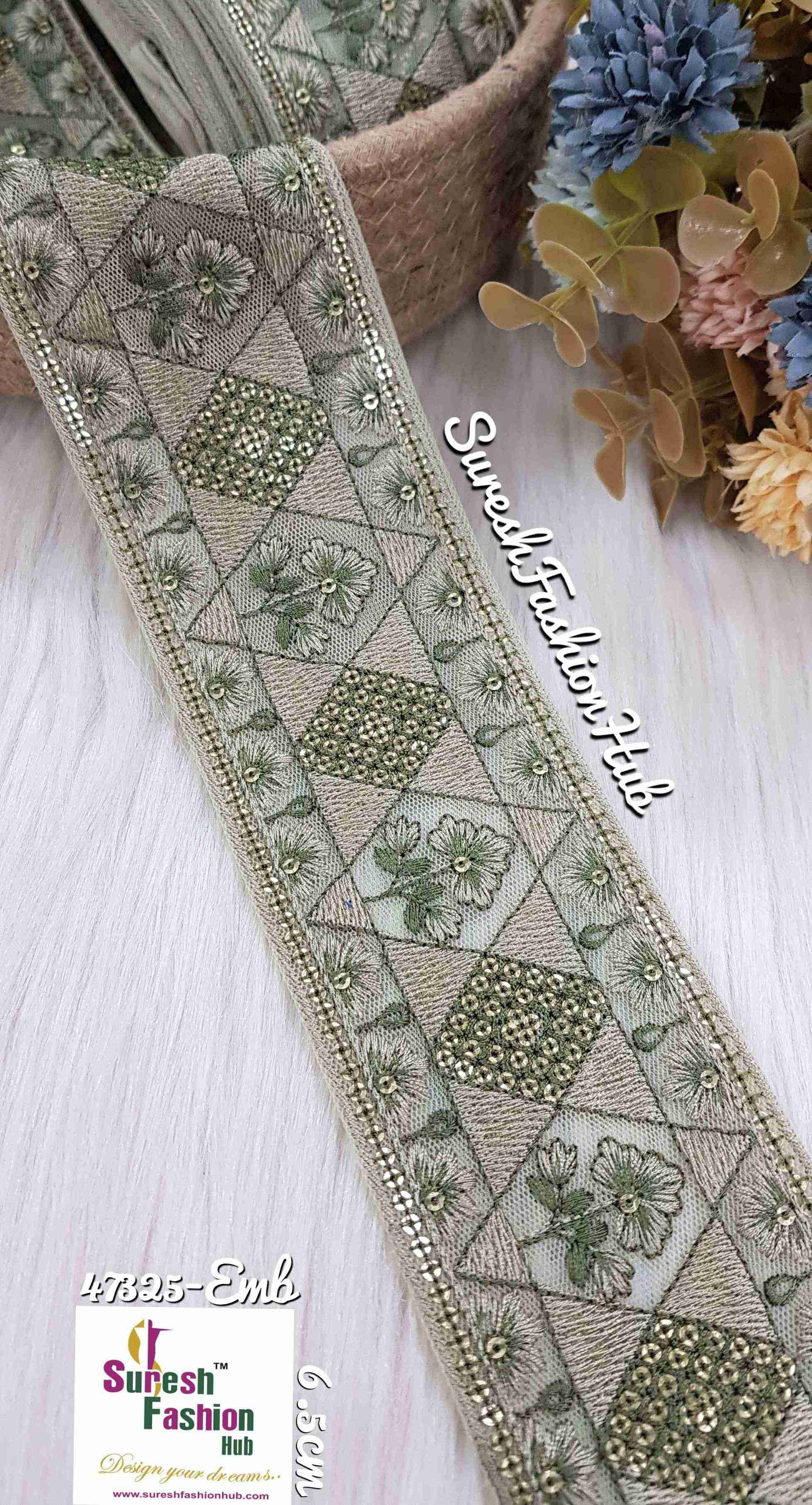 Mhendi Embroidery Tone-to-Tone Lace