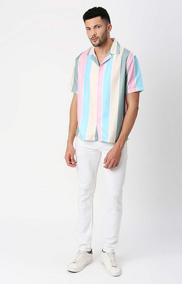 Men Multicolor Striped Casual Shirts