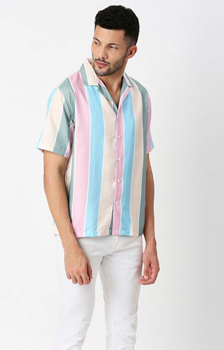 Men Multicolor Striped Casual Shirts