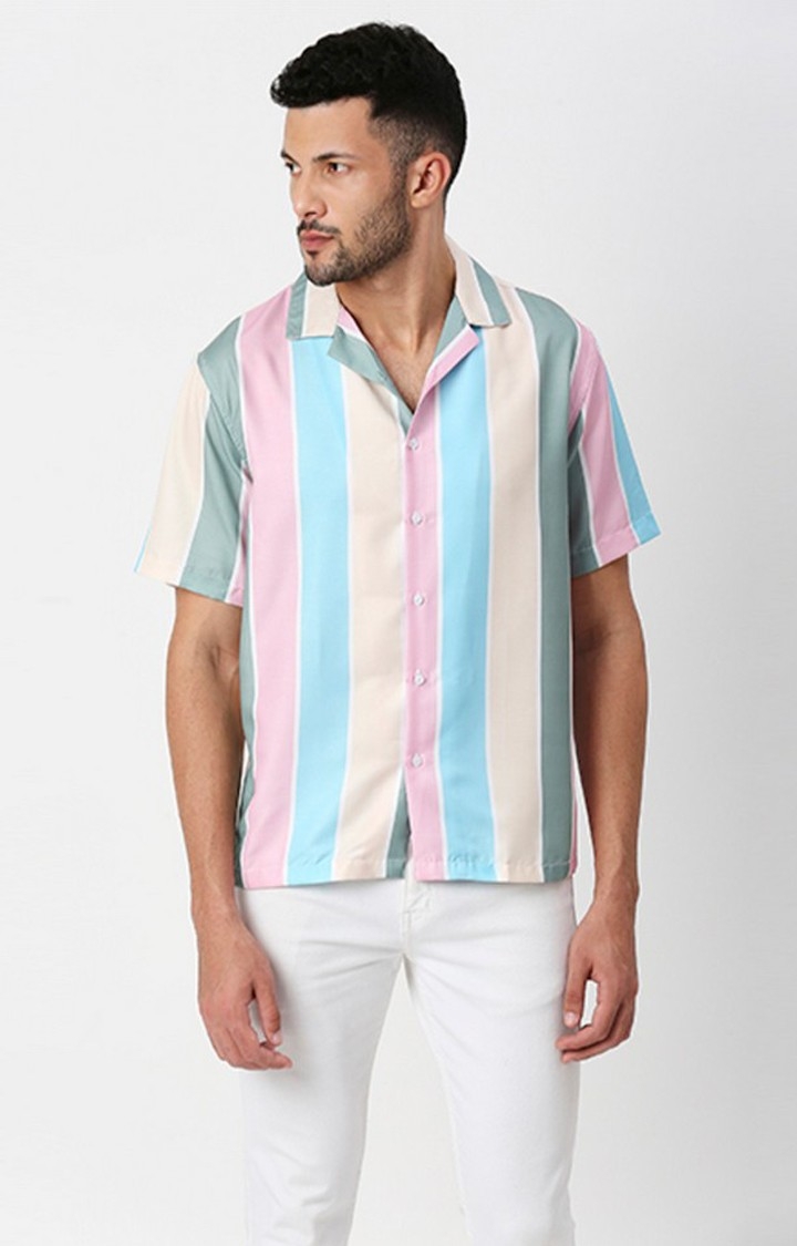 Hemsters | Men Multicolor Striped Casual Shirts
