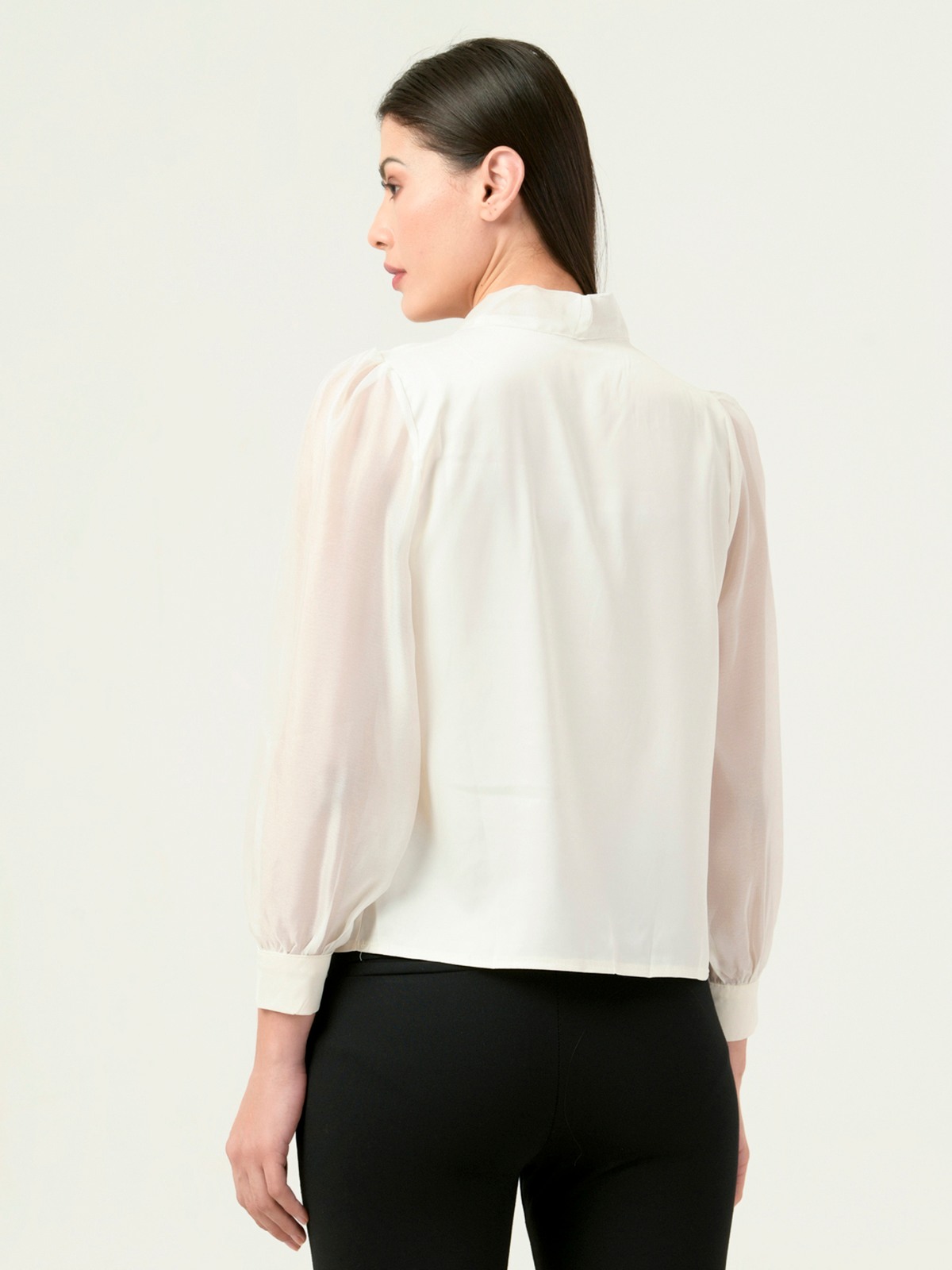 Albion Women Smart Premium Cream Blouson Top