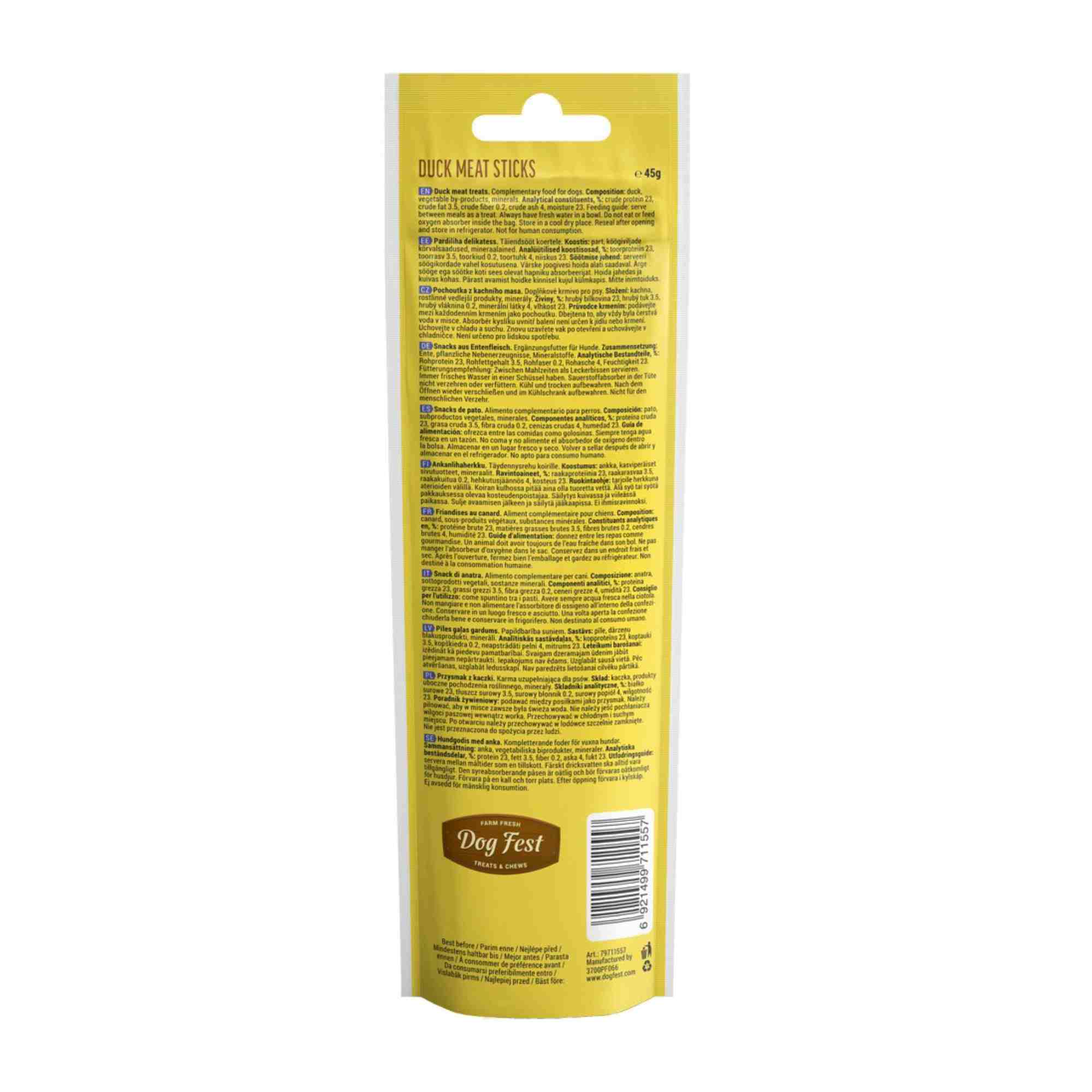 Dogfest Duck Meat Sticks Dog Treats 45g
