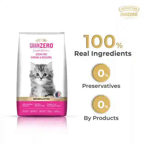 Grain Zero Ocean Fish, Sardine & Mackerel Mother and Kitten Cat Dry Food