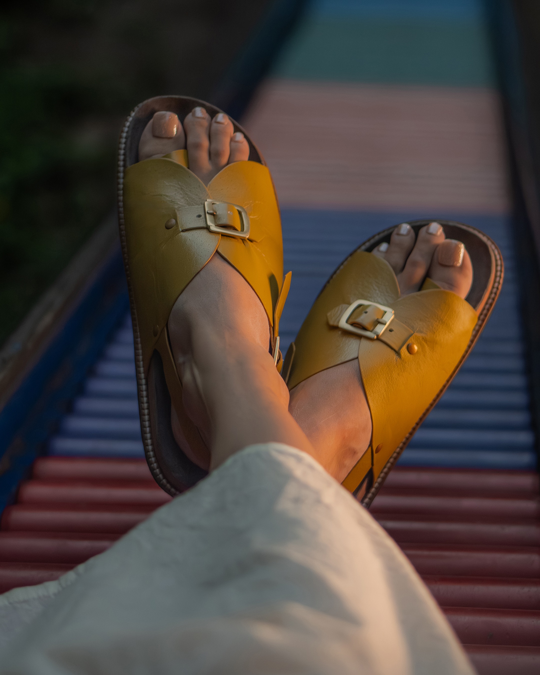 Envelope Cork Sandals Single Buckle
