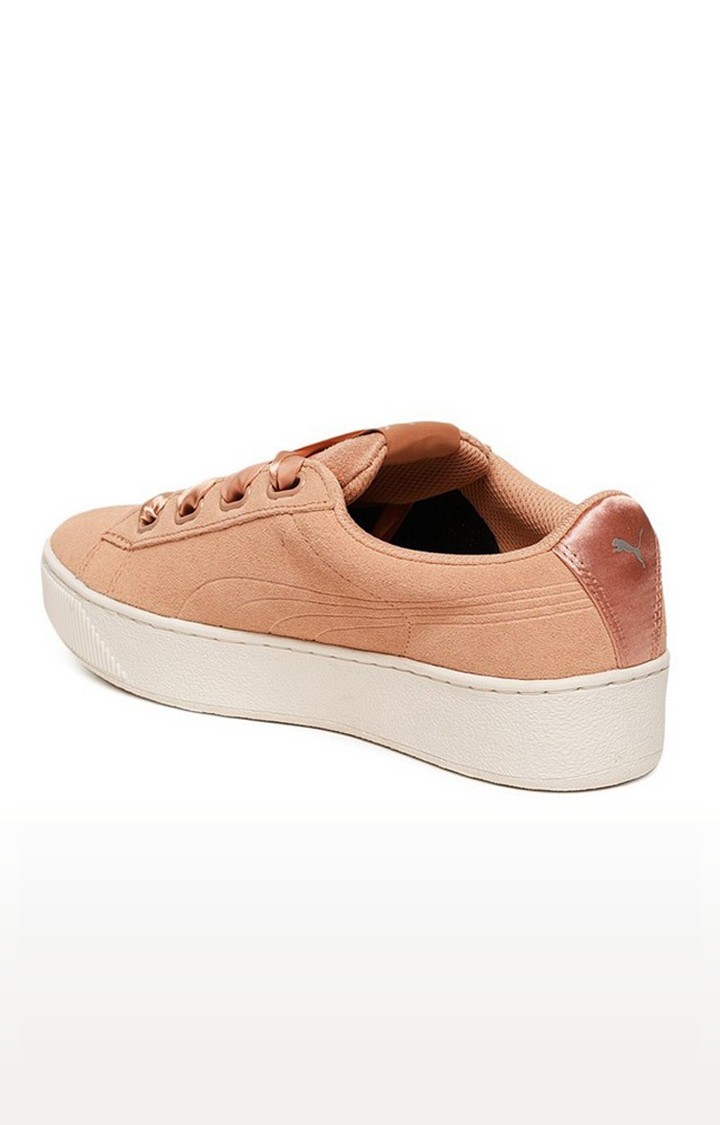Puma Women Coral Vikky Platform Ribbon S Sneakers