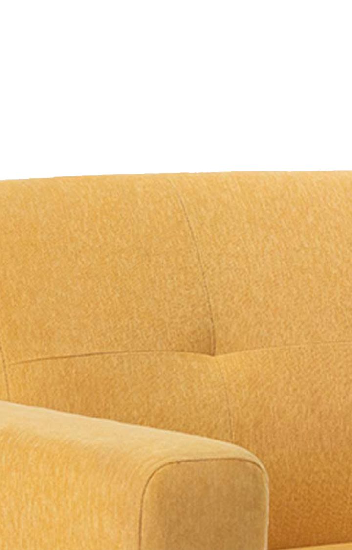 neudot Elegance Sofa for Living Room |3 Persons Sofa|Premium Fabric with Cushioned Armrest | Neem Wood Frame|3 Seater in - Husky Yellow