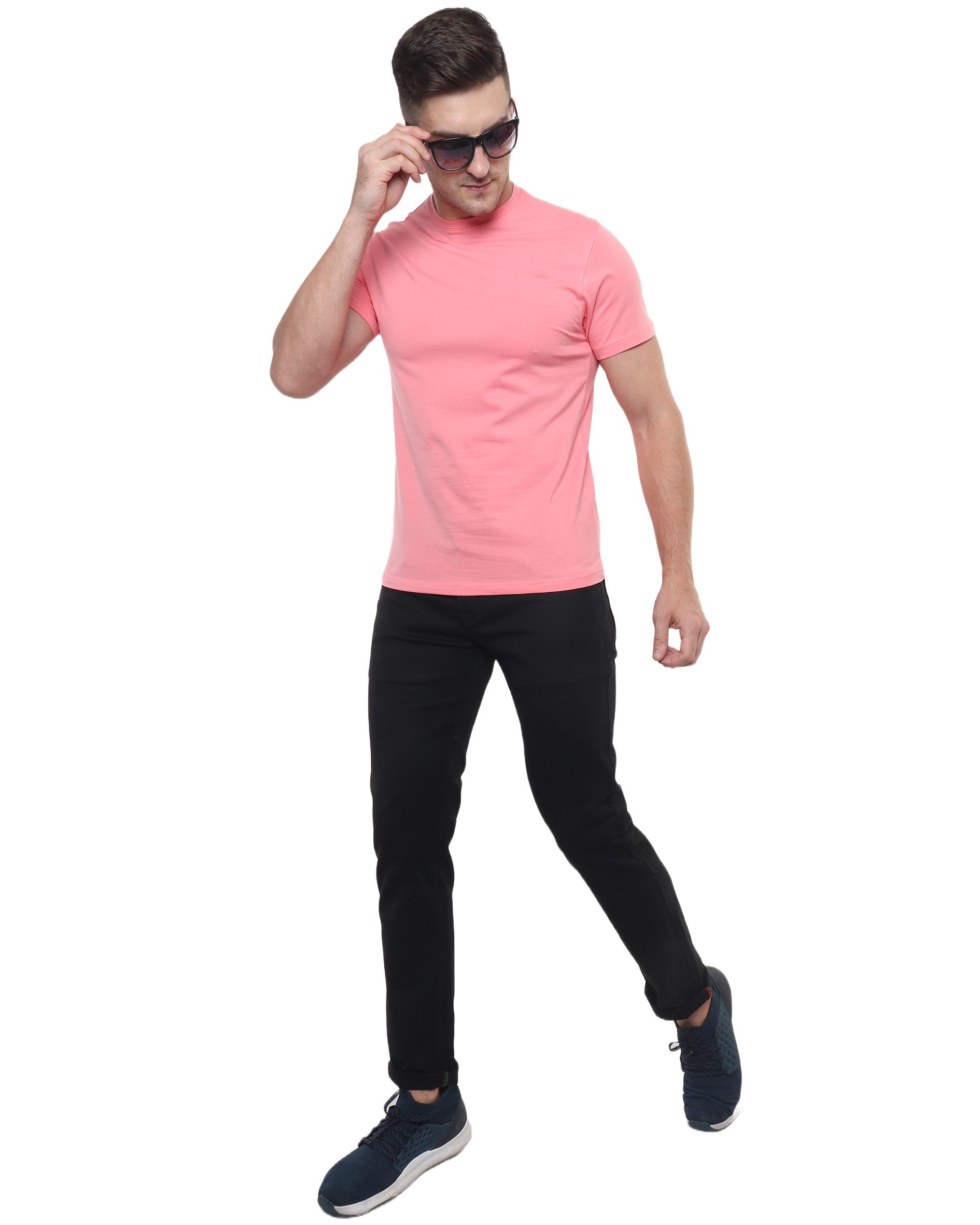 Peach Color Cotton Lycra T Shirt
