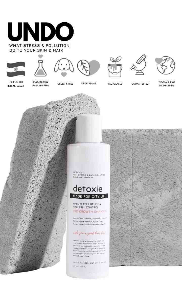 Detoxie - Hard Water Relief & Hair Fall Control Pro Growth Shampoo - 200ml