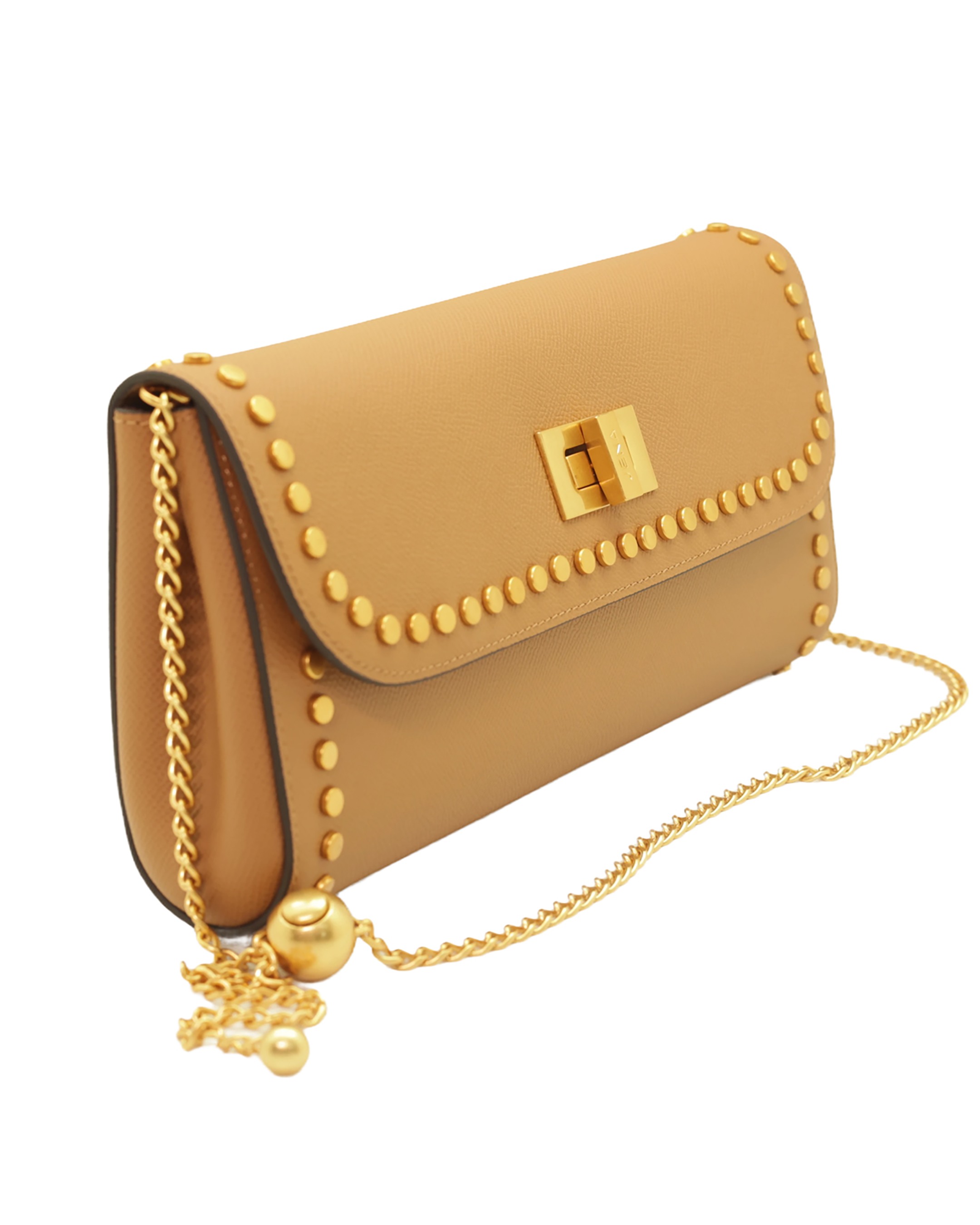 Metallic Slim Studded Clutch Bag