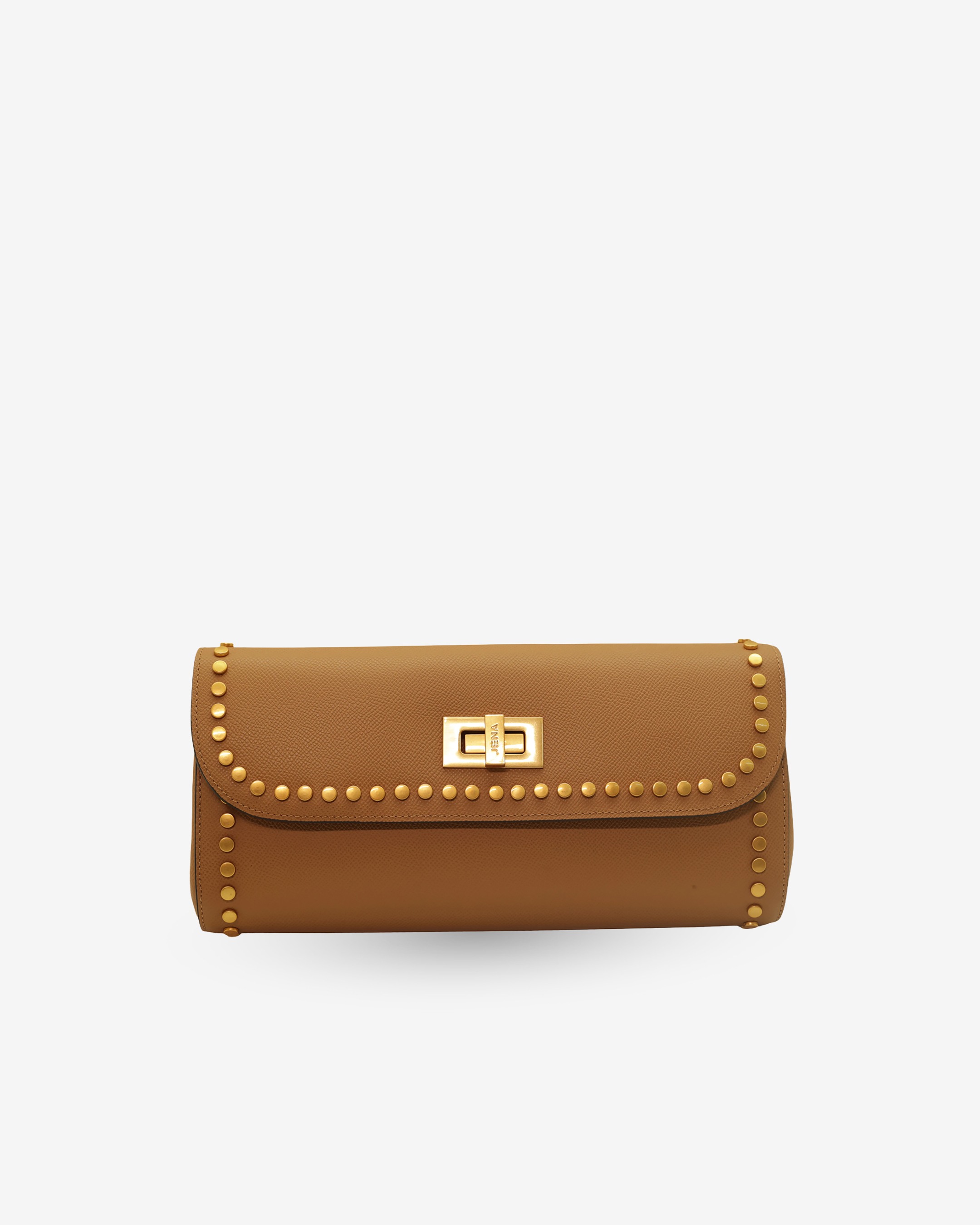 Metallic Slim Studded Clutch Bag