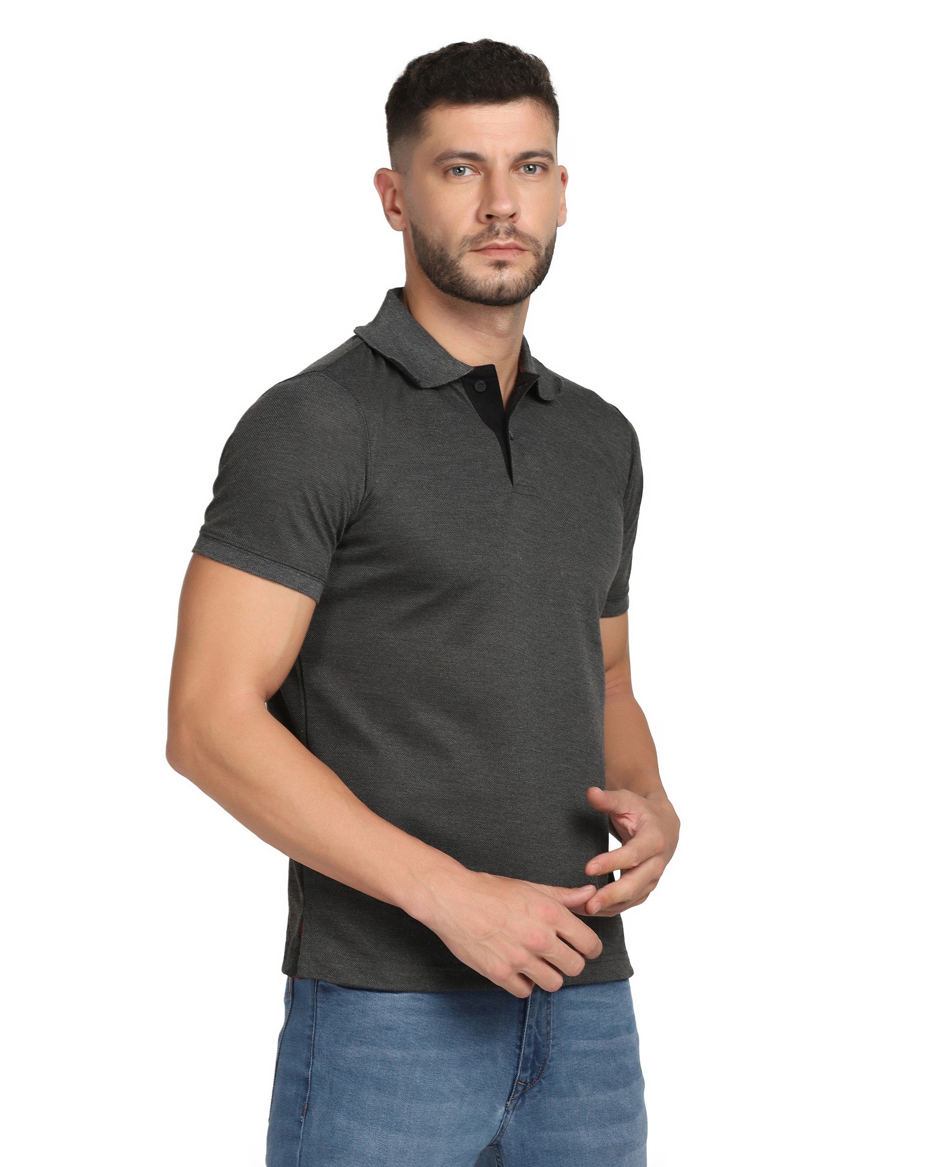 Dark Grey Melange Polo