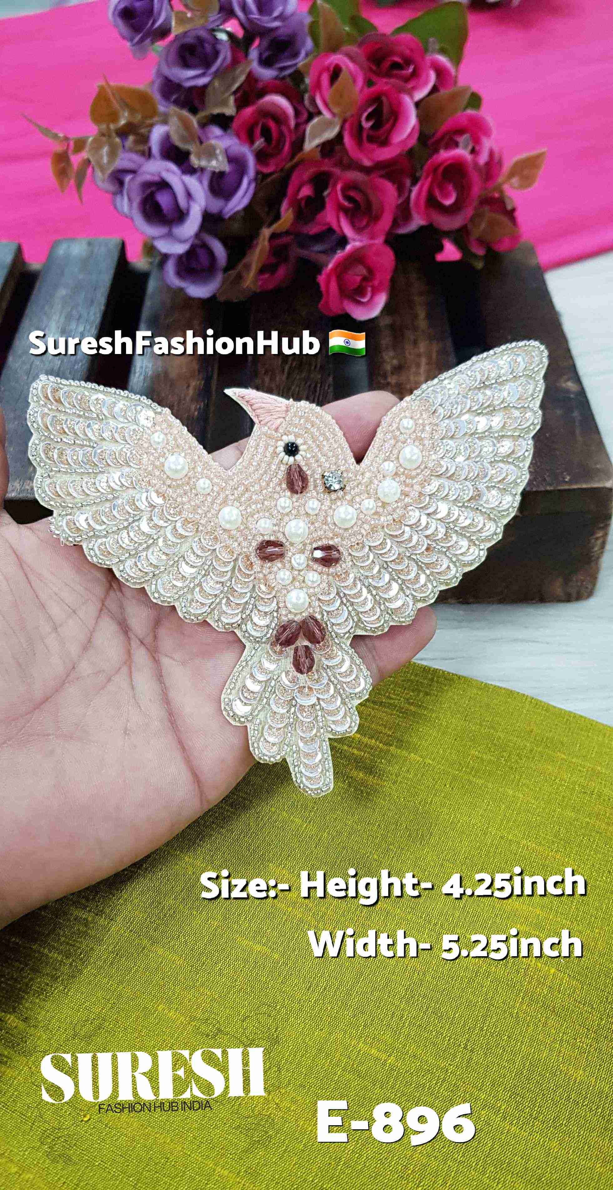 Peach Sky Soaring Bird Patch – Peach E-896(9)