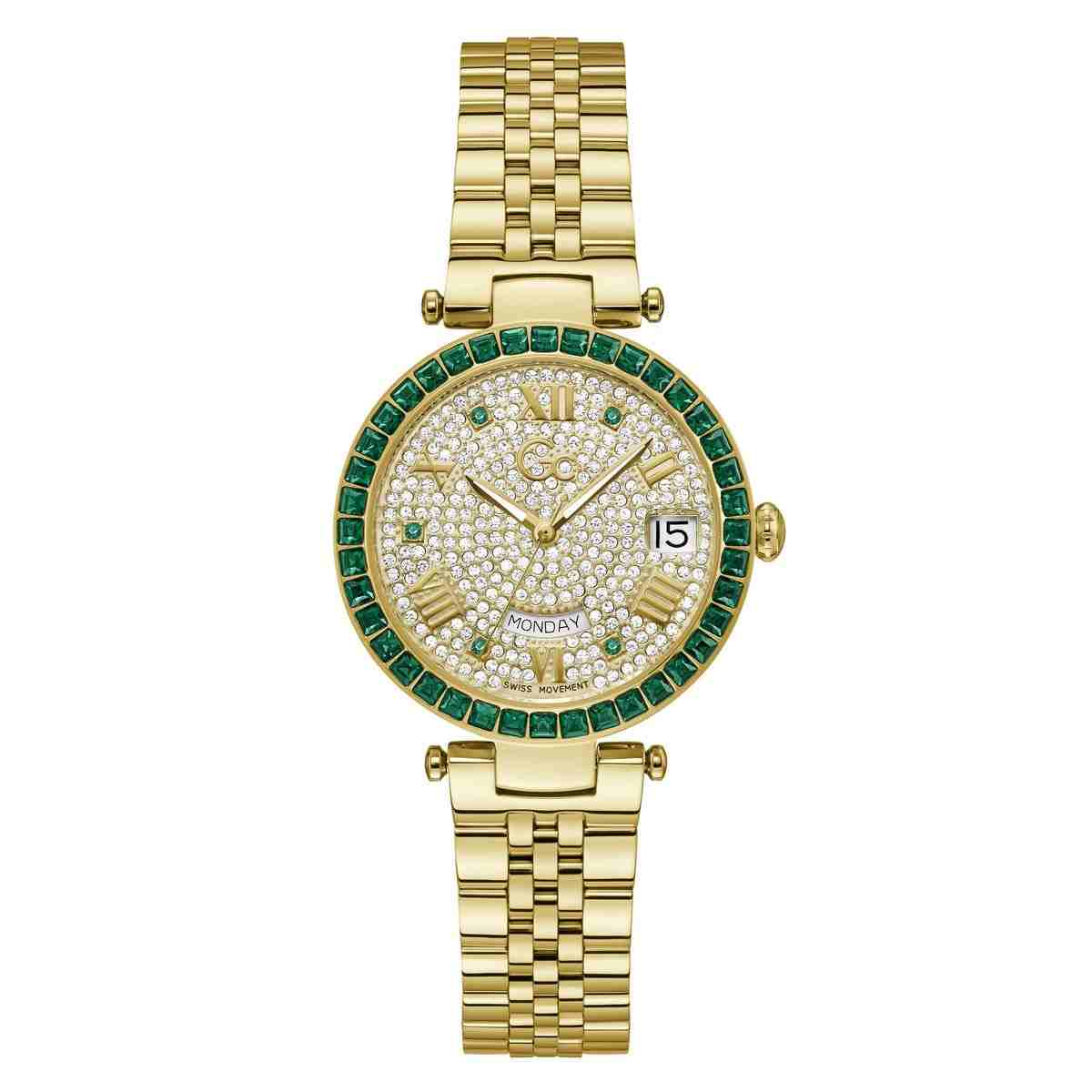 Flair Crystal Yellow Stainless Steel Analog Watch