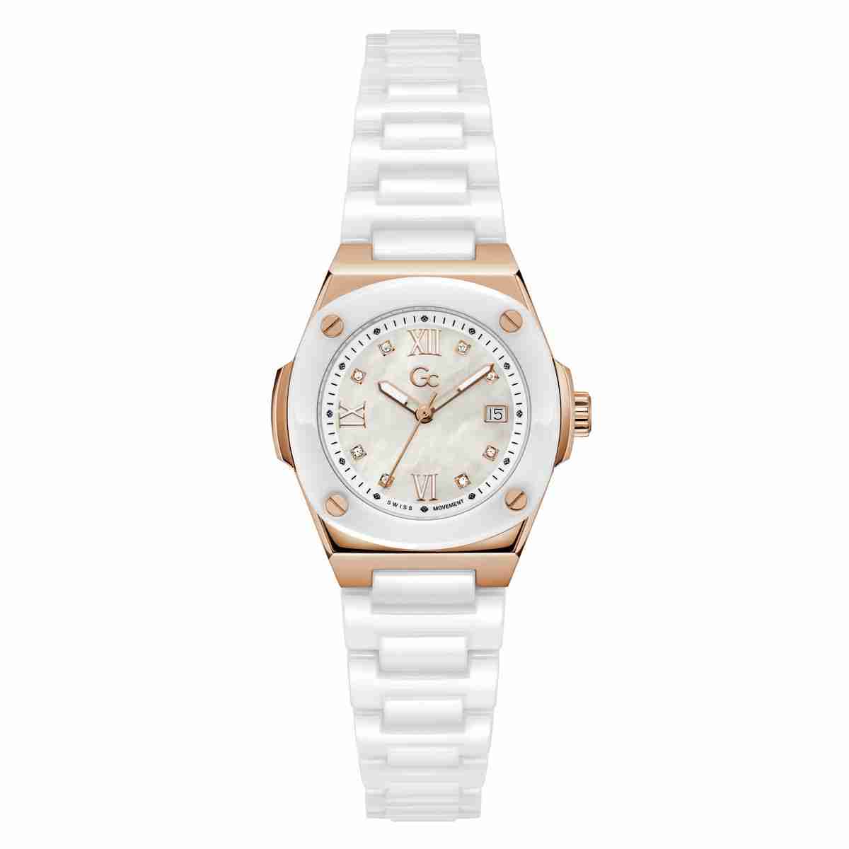 Coussin Shape Mini White Ceramic Analog Watch