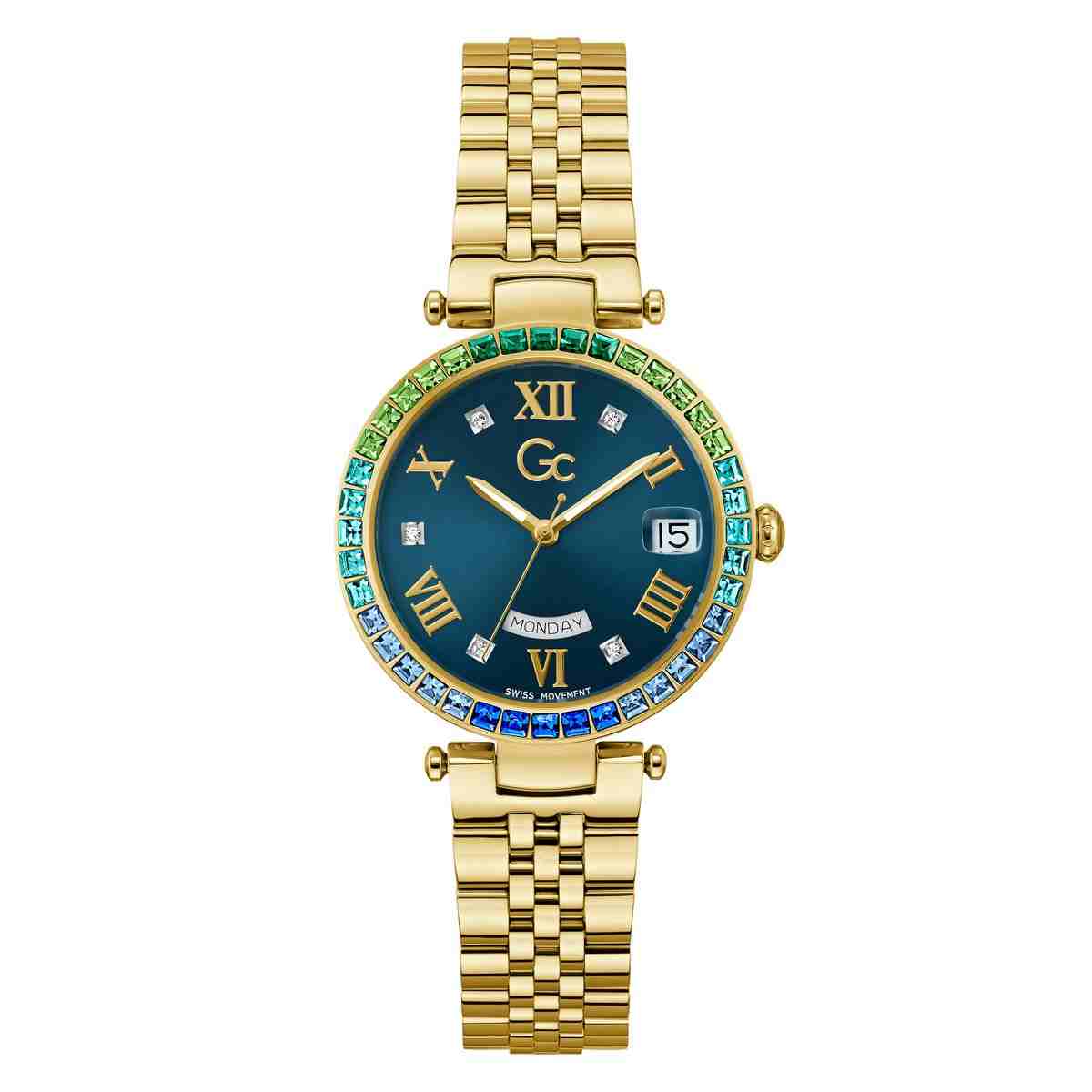 Flair Crystal Yellow Stainless Steel Analog Watch