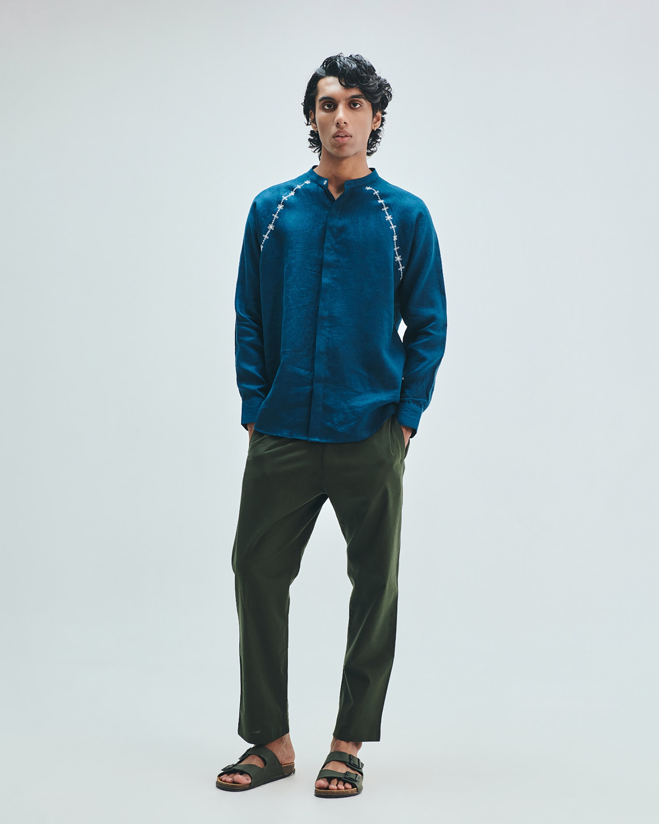 Pine Co-linen Men's Tapered Lounge Pants