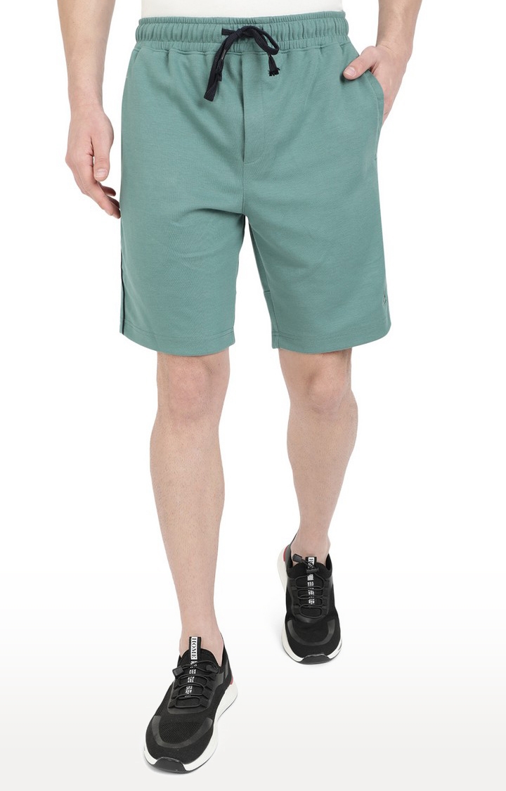 JadeBlue | JB-SH-902C EVER GREEN Men's Green Cotton Solid Shorts 0