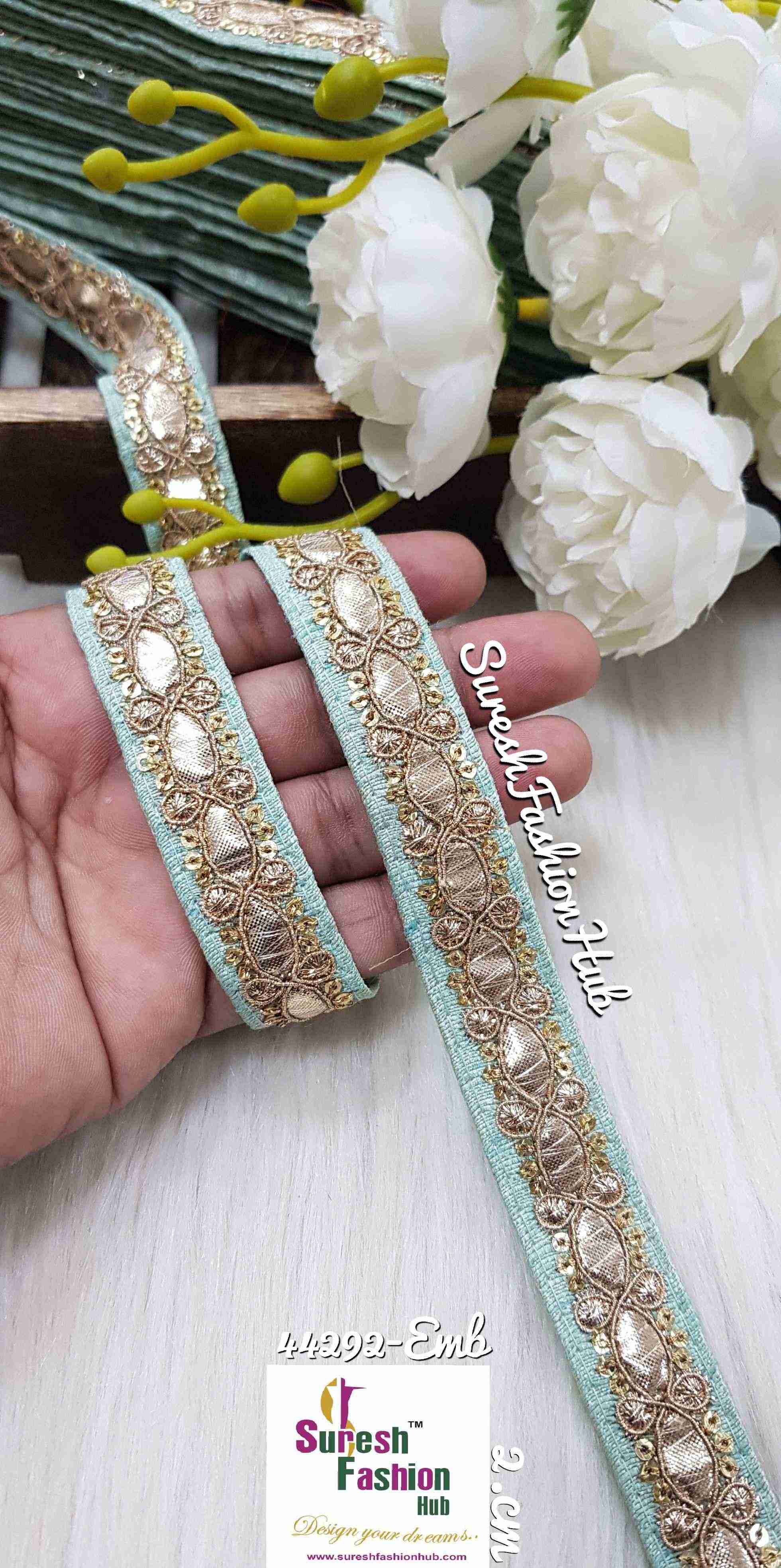 Gota Gold zari  Fusion Pista  Fabric Embellishments