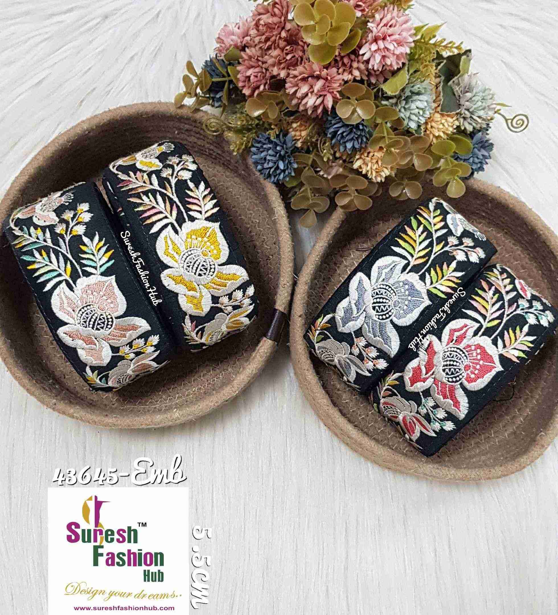 Black Delicate Embroidery Thread Lace