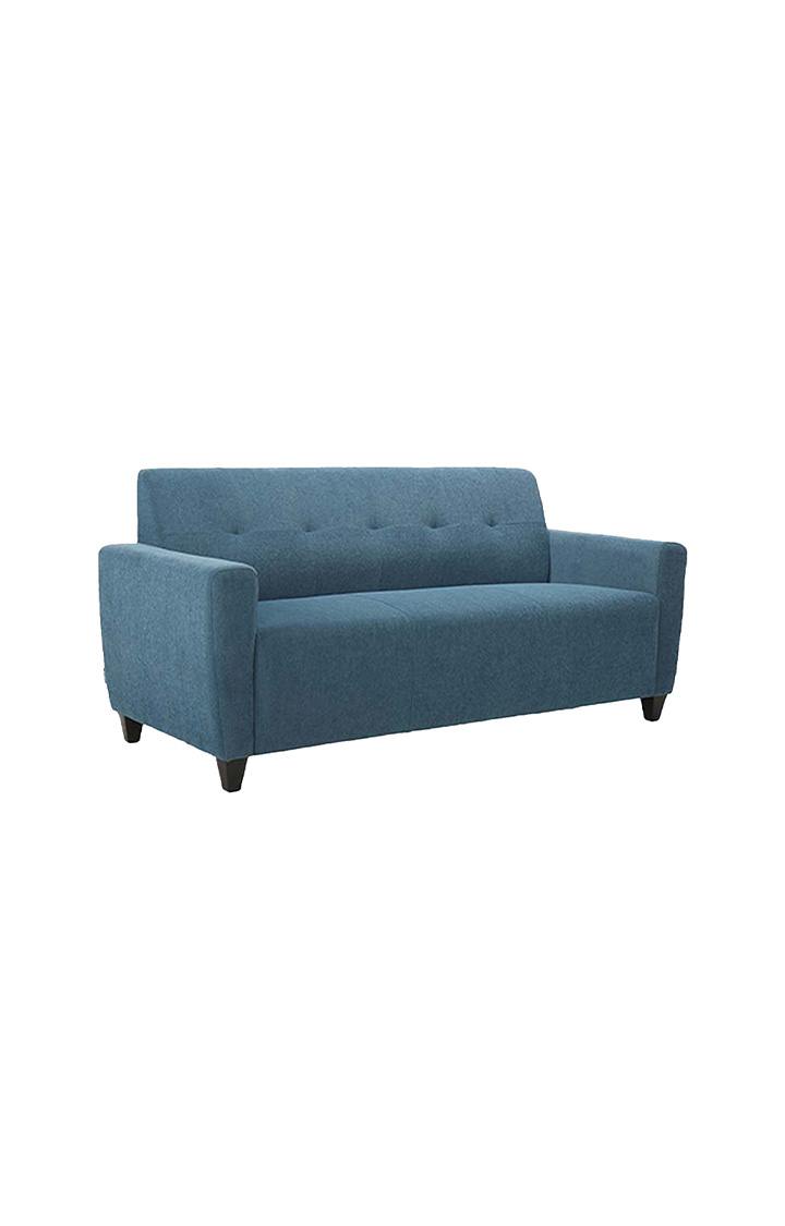 neudot Elegance Sofa for Living Room |3 Persons Sofa|Premium Fabric with Cushioned Armrest | Neem Wood Frame|3 Seater in - Blue