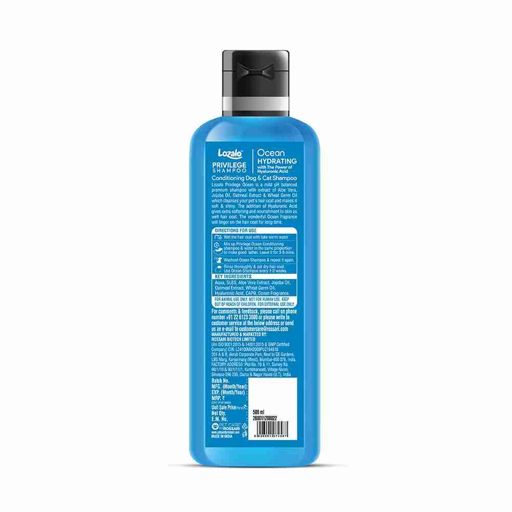 Lozalo Priviledge Conditioning Dog & Cat Shampoo, 500 ml (Ocean)