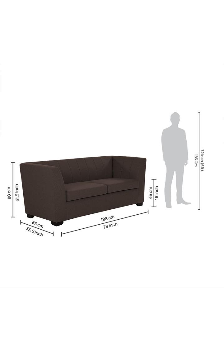 neudot Lexus Sofa for Living Room |3 Persons Sofa|Premium Fabric with Padded Armrest | Solid Wood Frame|3 Seater in Earth Brown Color