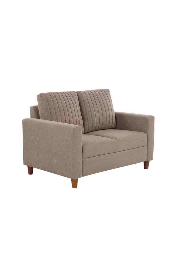 neudot Roman Sofa for Living Room |2 Persons Sofa|Premium Fabric with Cushioned Armrest | Solid Wood Frame|2 Seater in Desert Brown Color