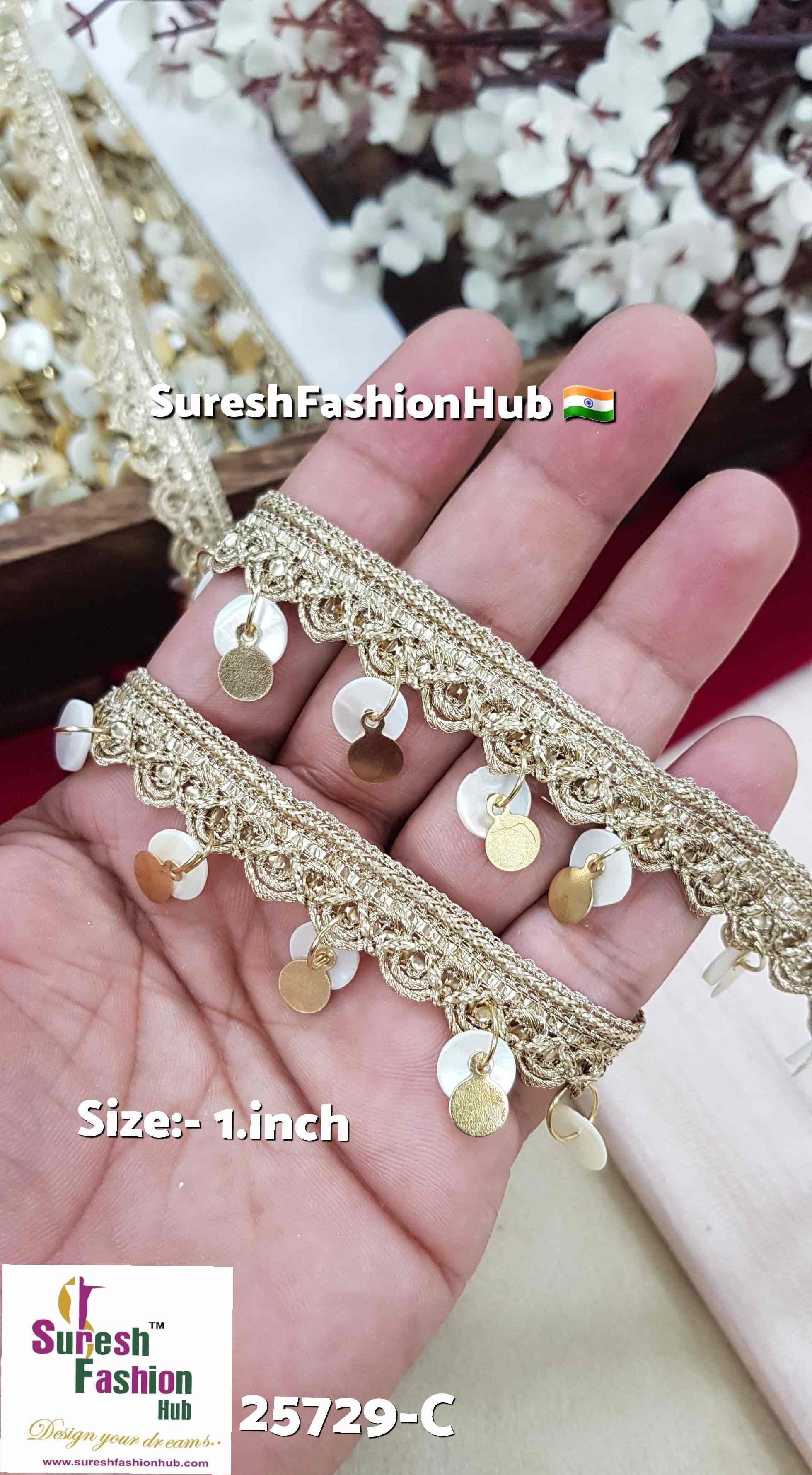 Pearl Scalloped Jhalar Hanging Lace