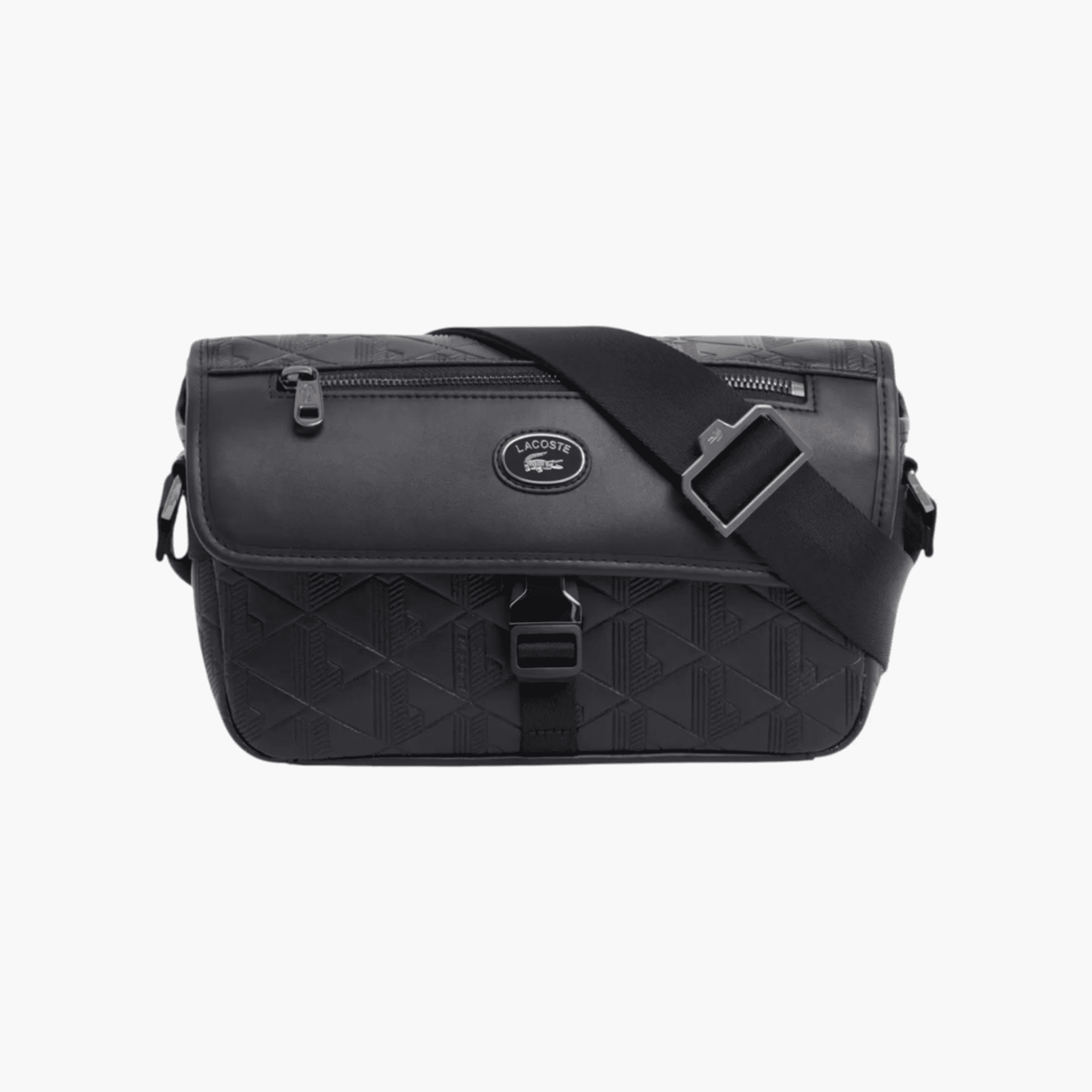 Small Monogram Leather Flap Satchel