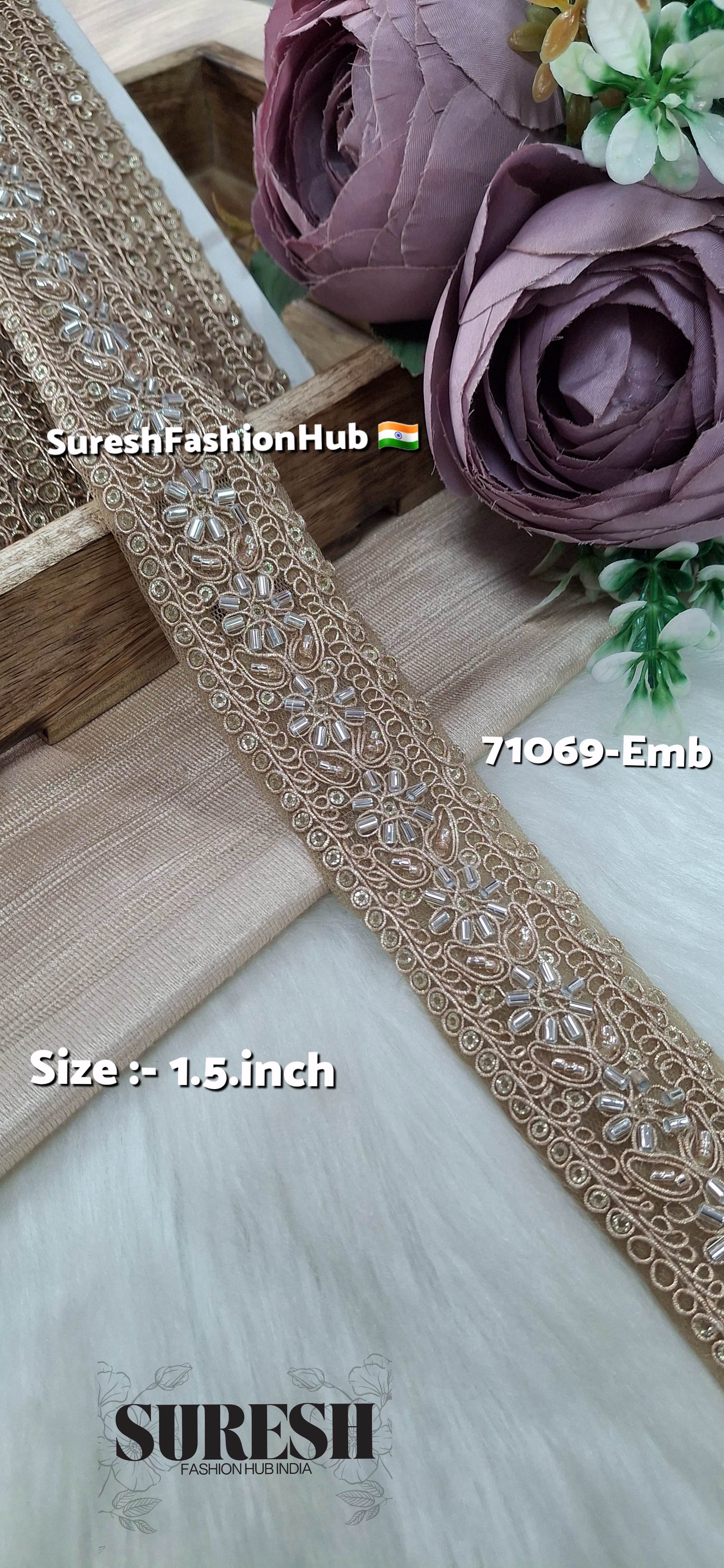 Rose Glow Embroidery Border Lace