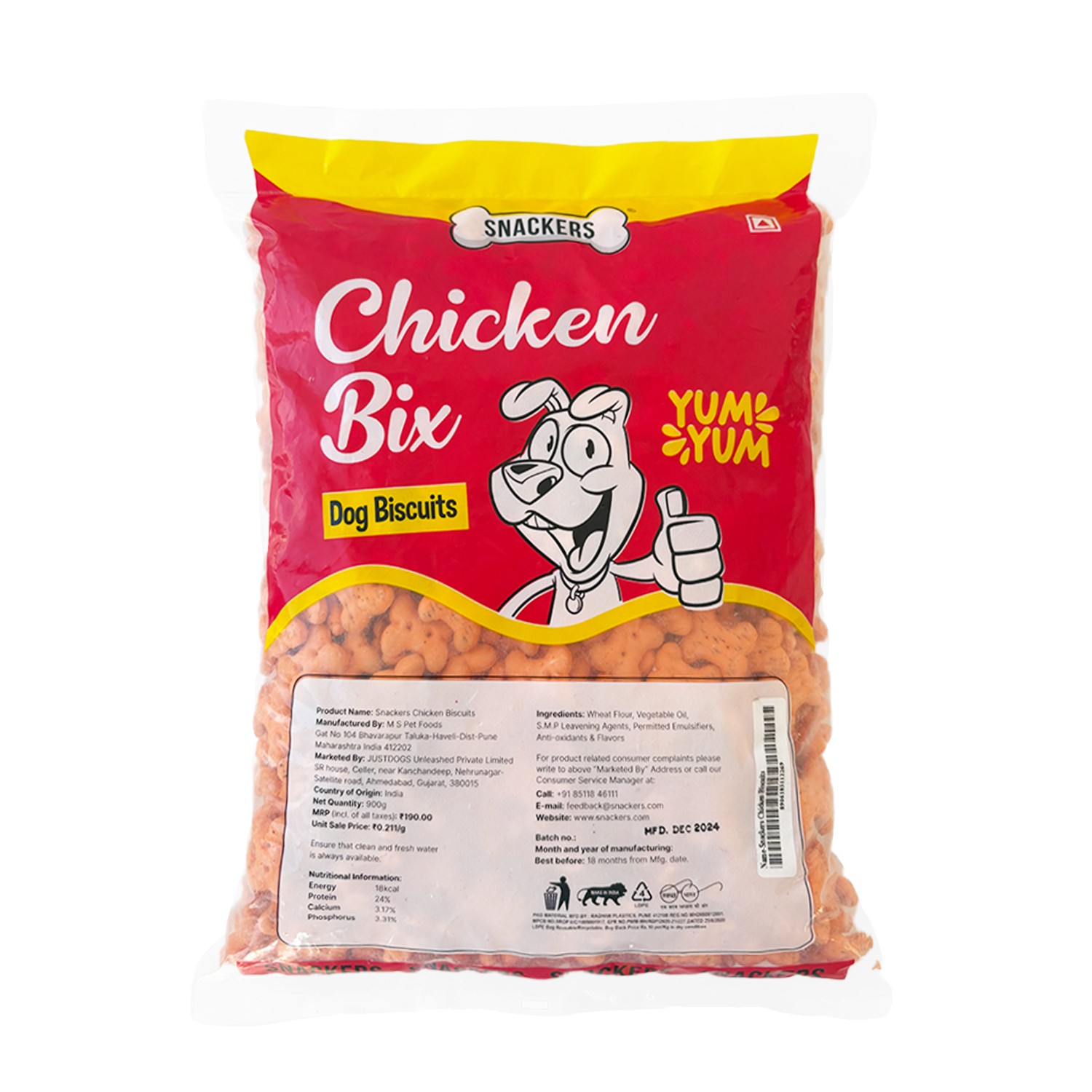 Snackers Chicken Bix Dog Biscuits 900g