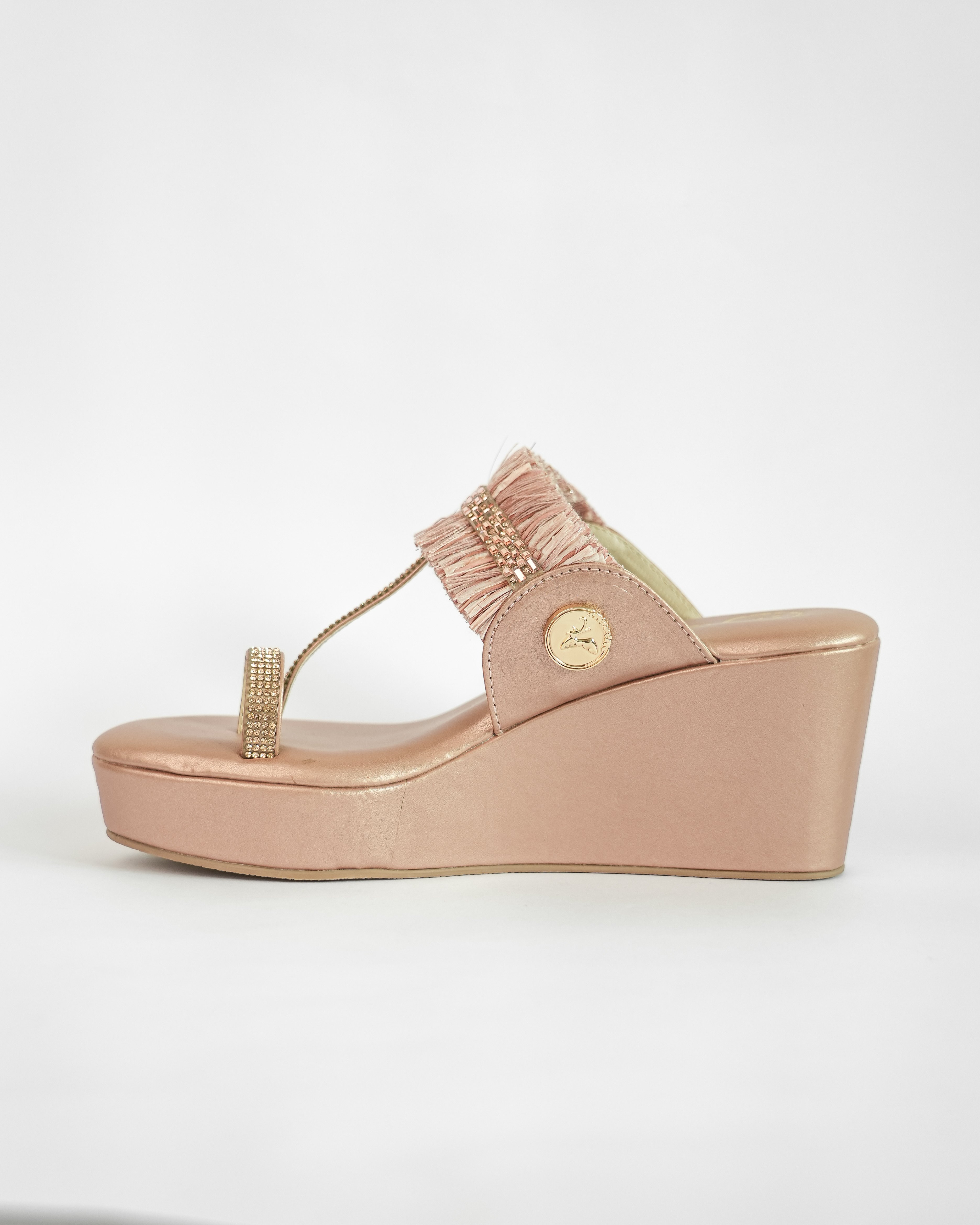 ROSE GOLD KOHLAPURI WEDGE