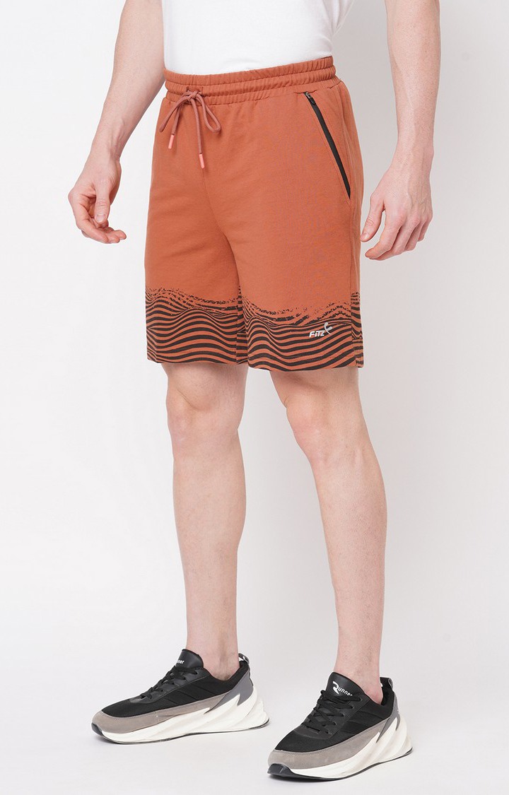 Men's  Slim Fit Cotton Brown Shorts