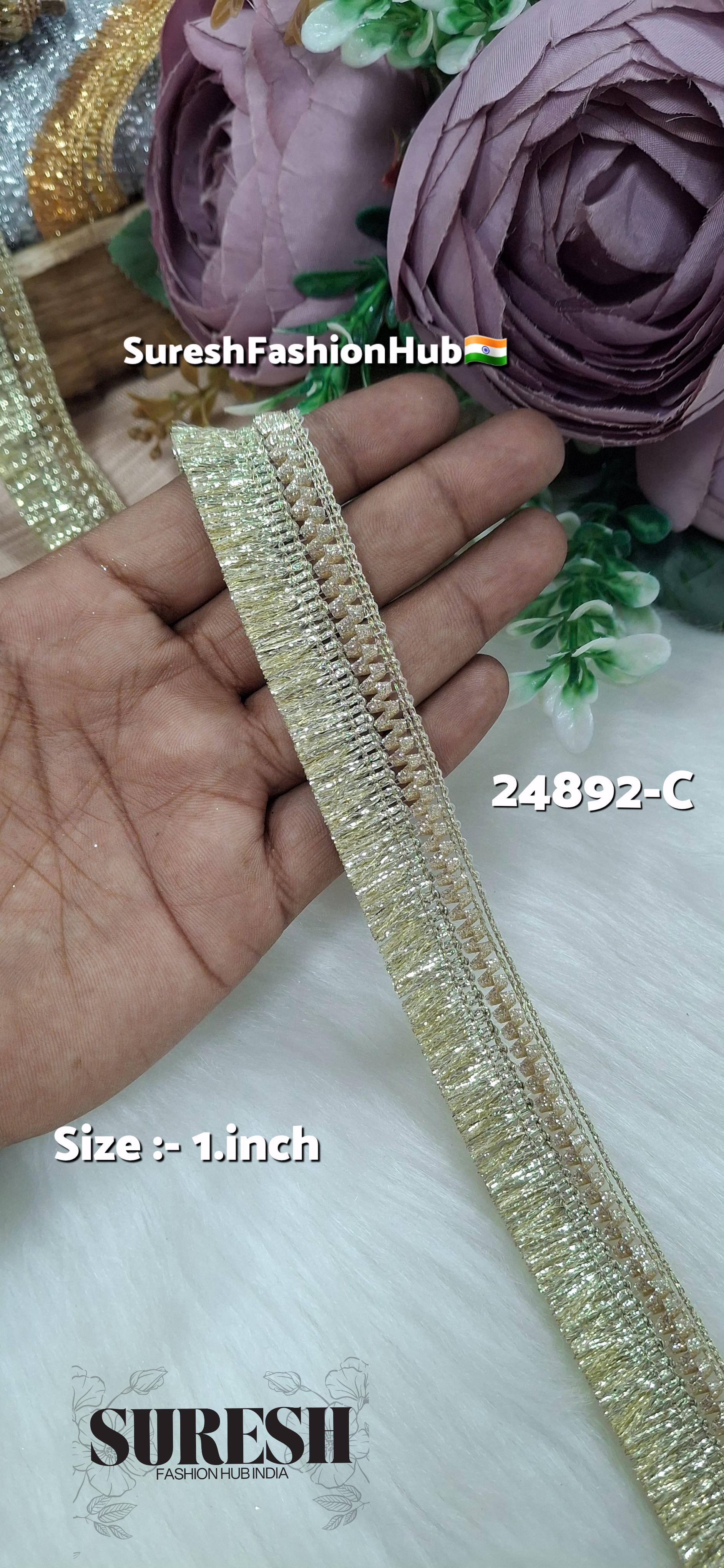 Light Gold Badla Jhalar Lace