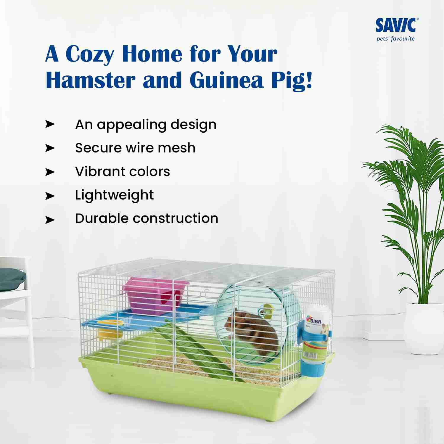 Savic Martha Hamster & Guniea Pigs Cage (19x12x8 Inch)