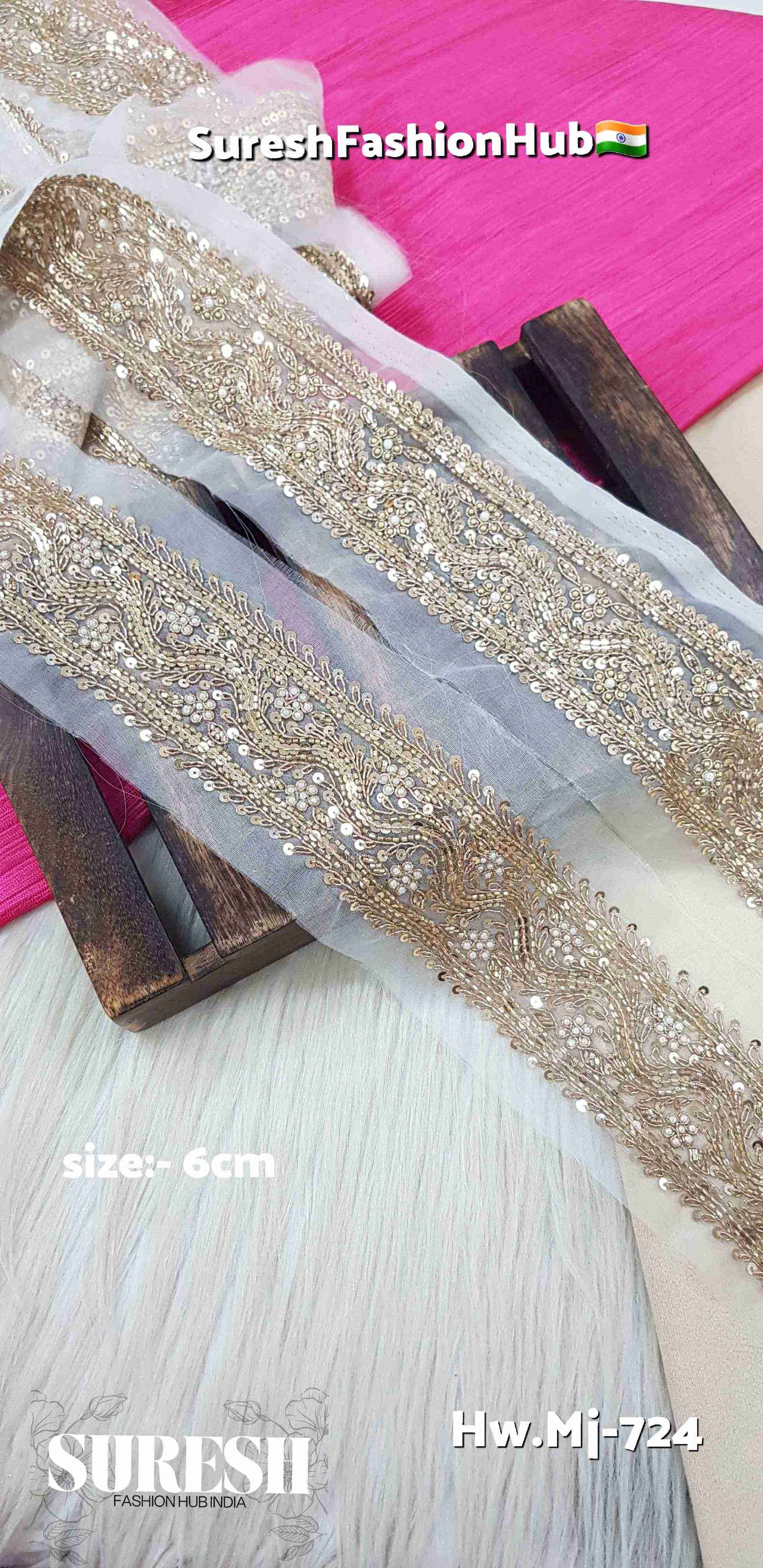 Pearl Moti Floral Grandeur Organza Lace