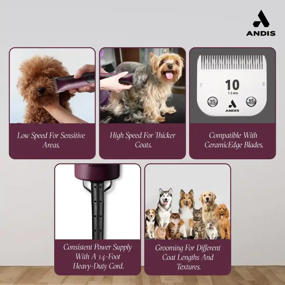 Andis AGC Super 2 Brushless Clipper (Burgundy)