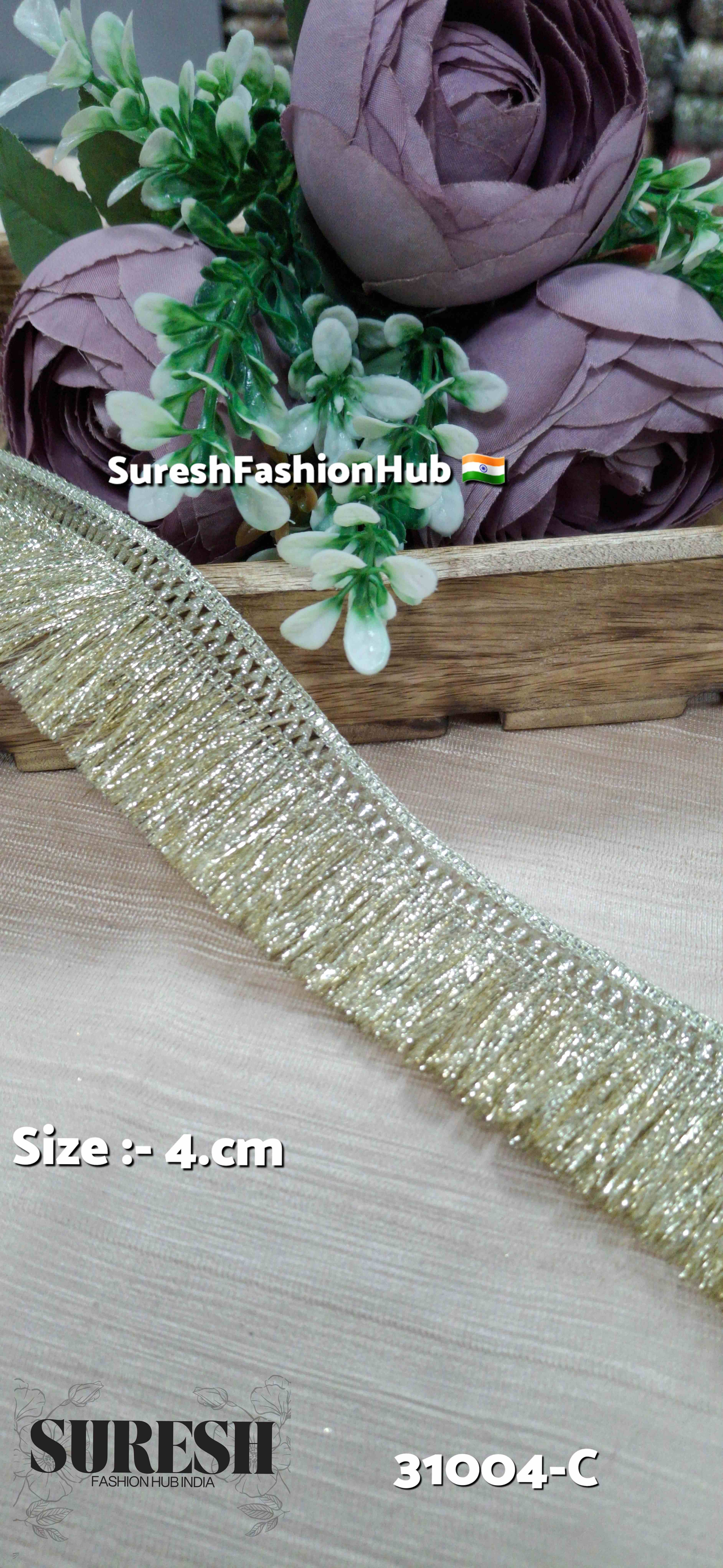 Light Gold Badla Fringe Lace