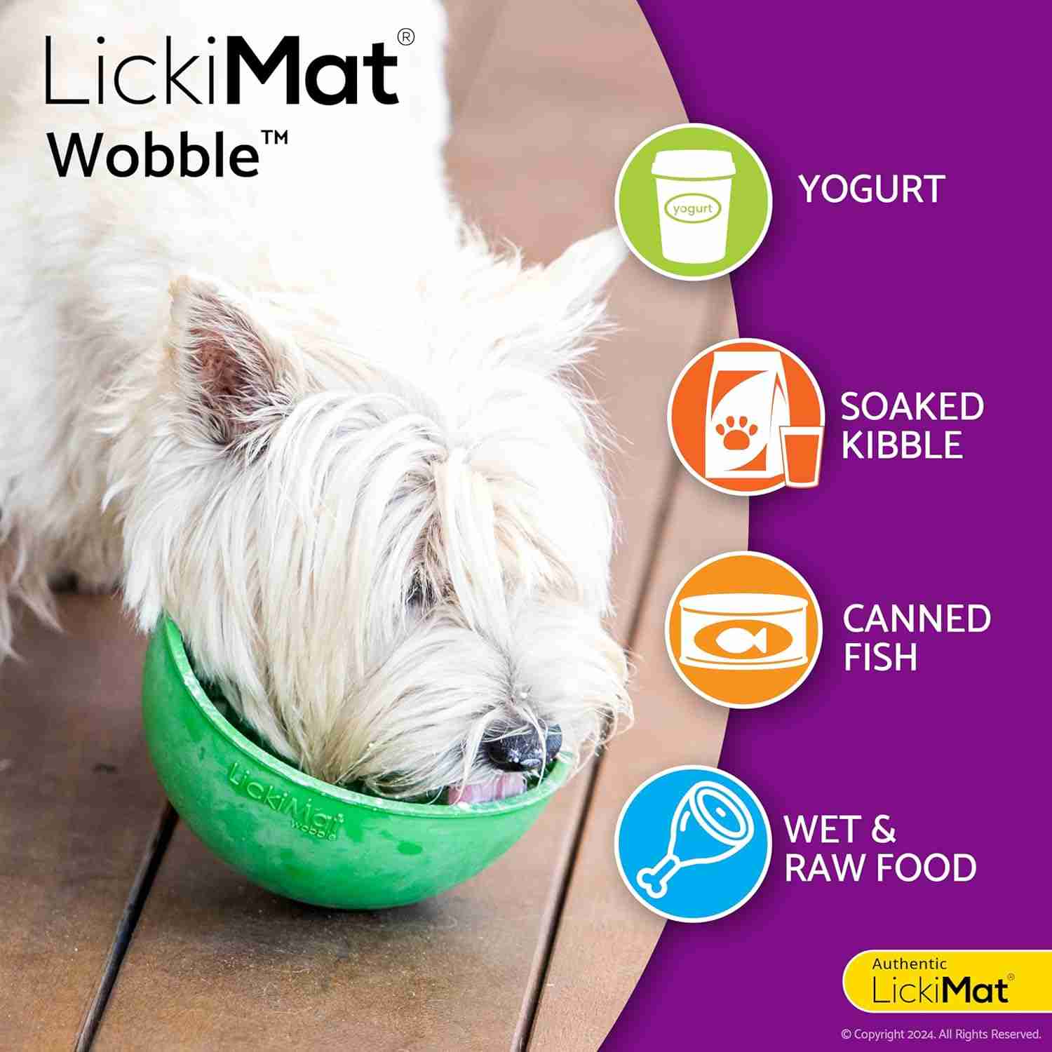 LickiMat Wobble Slow Feeder for Dogs (Light Green)
