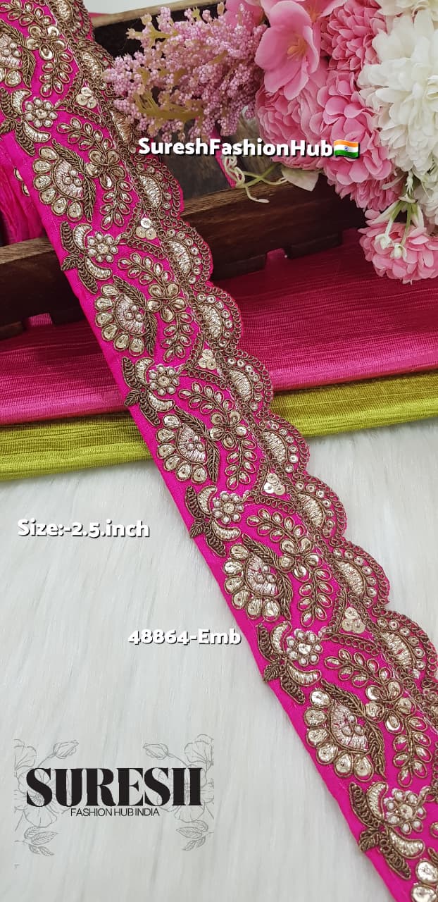 Rani Matt Zari Floral Cutwork Lace – 48864-EMB