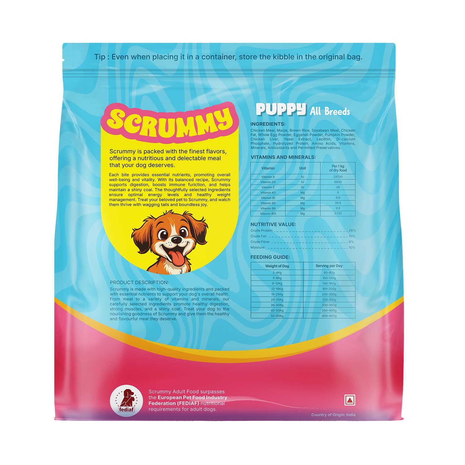 Scrummy Chicken and Egg Puppy All Breeds Kibble Dry Food for Dogs