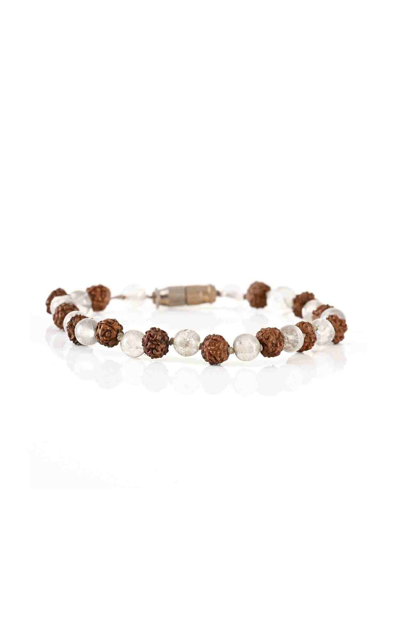 Shiv Ratan Kendra Genuine Rudraksha & Sphatic Mixed Bracelet