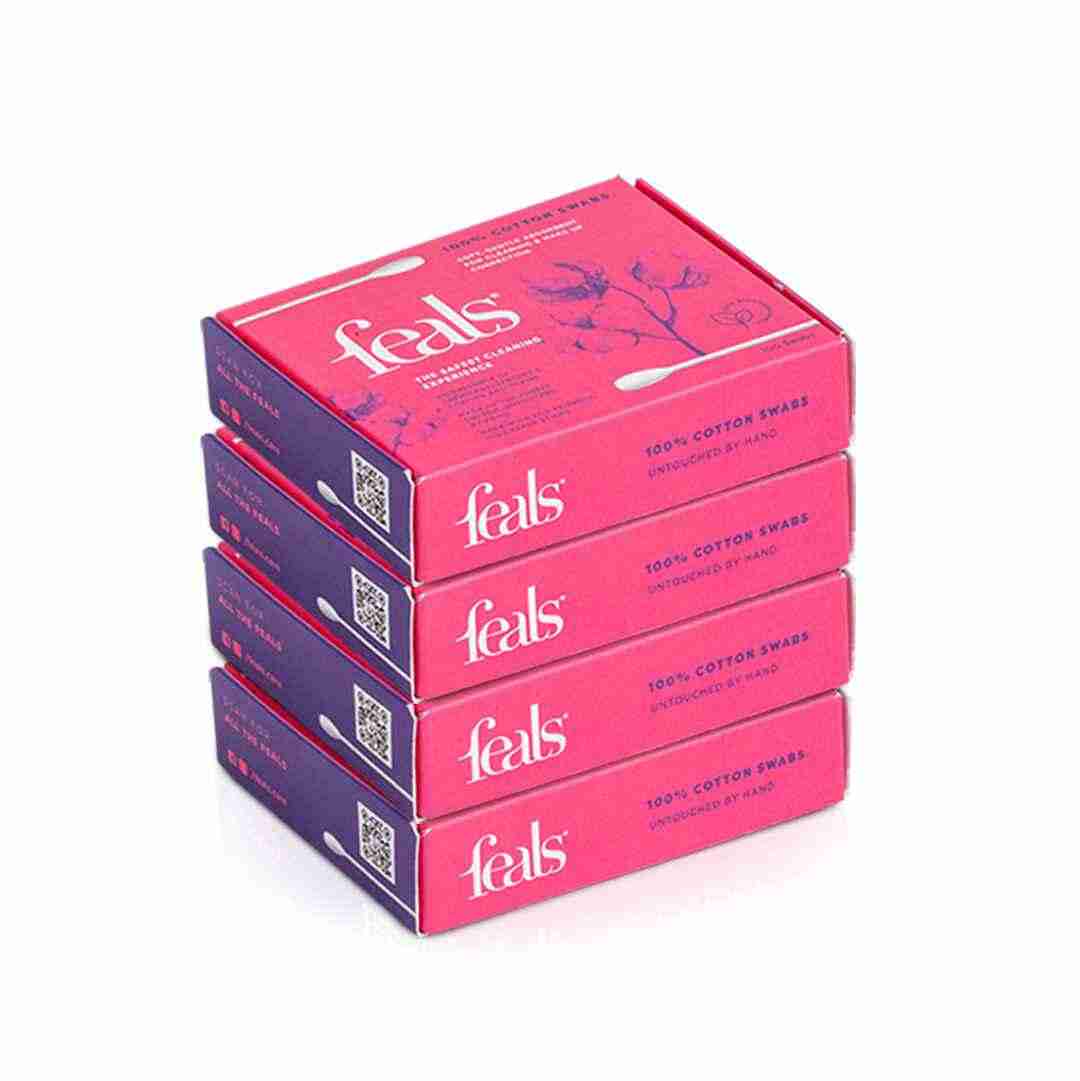 Cotton EarBuds, Cotton Swabs, Eco-Packaged, Chemical Free, Biodegradable | 100 Paper Stem, 200 Cotton Swabs Per Pack (Pack of 4) - 400 Sticks, 800 Swabs