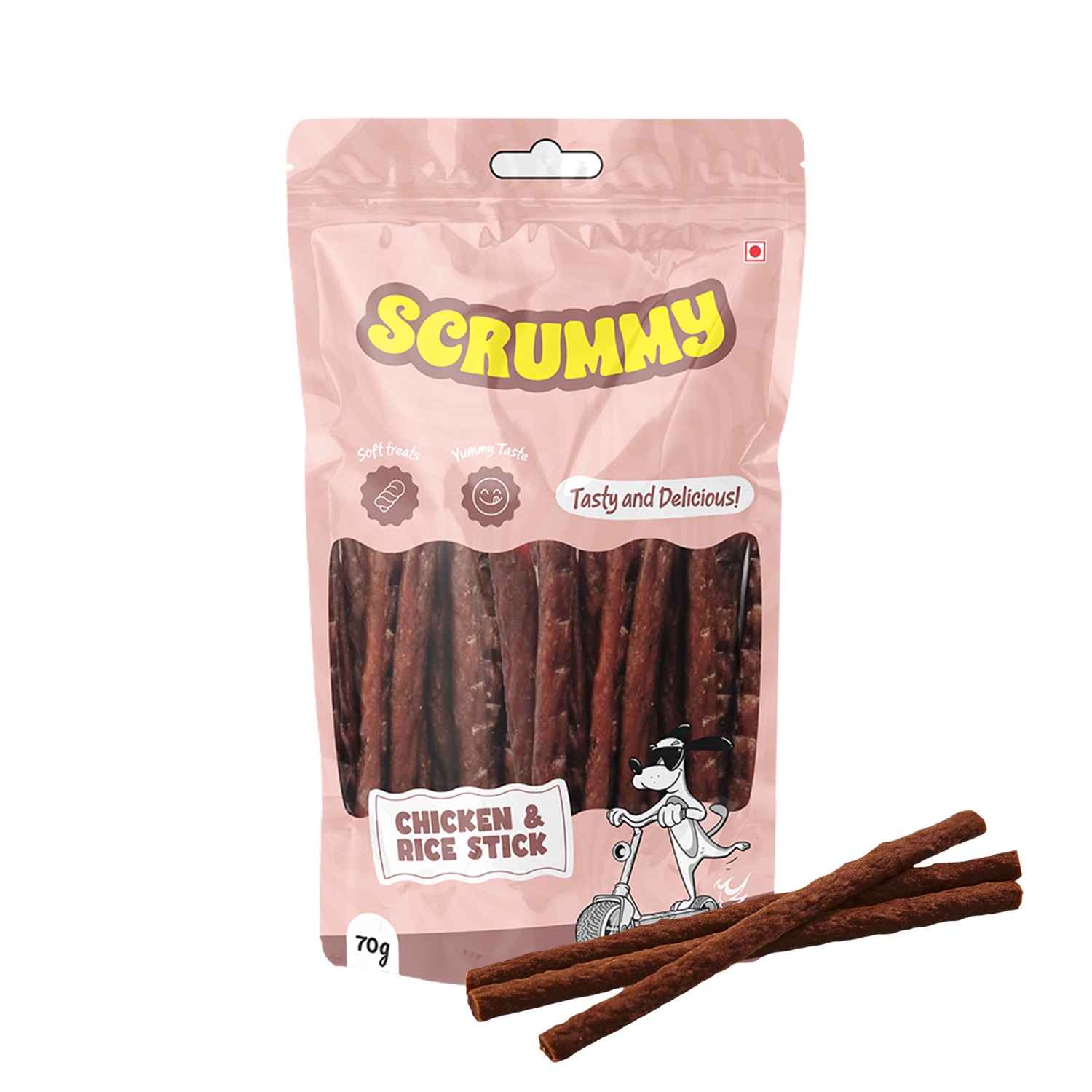 Scrummy Chicken & Rice Stick Cuts Dog Treats 70g